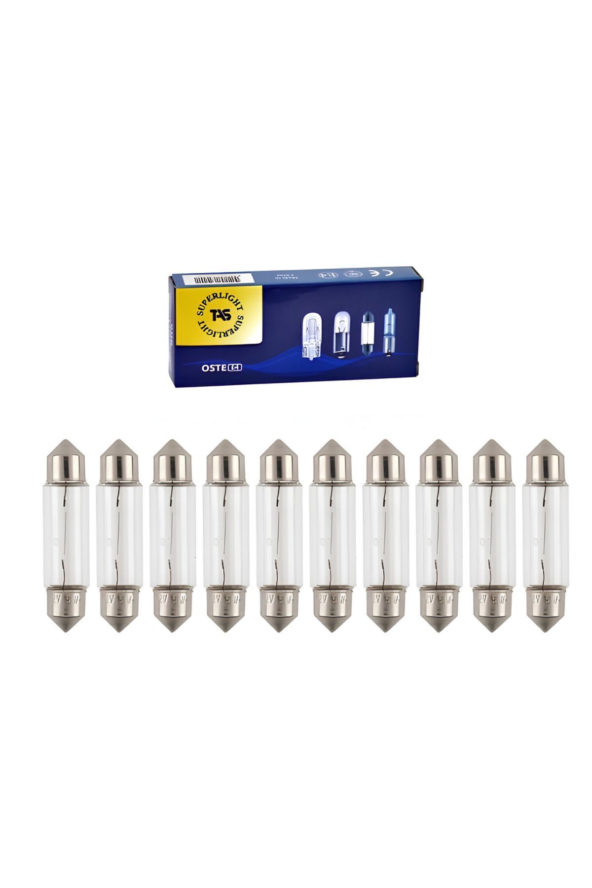 TAS 10 Adet 12V 5W Sofit Ampul 39mmx10mm