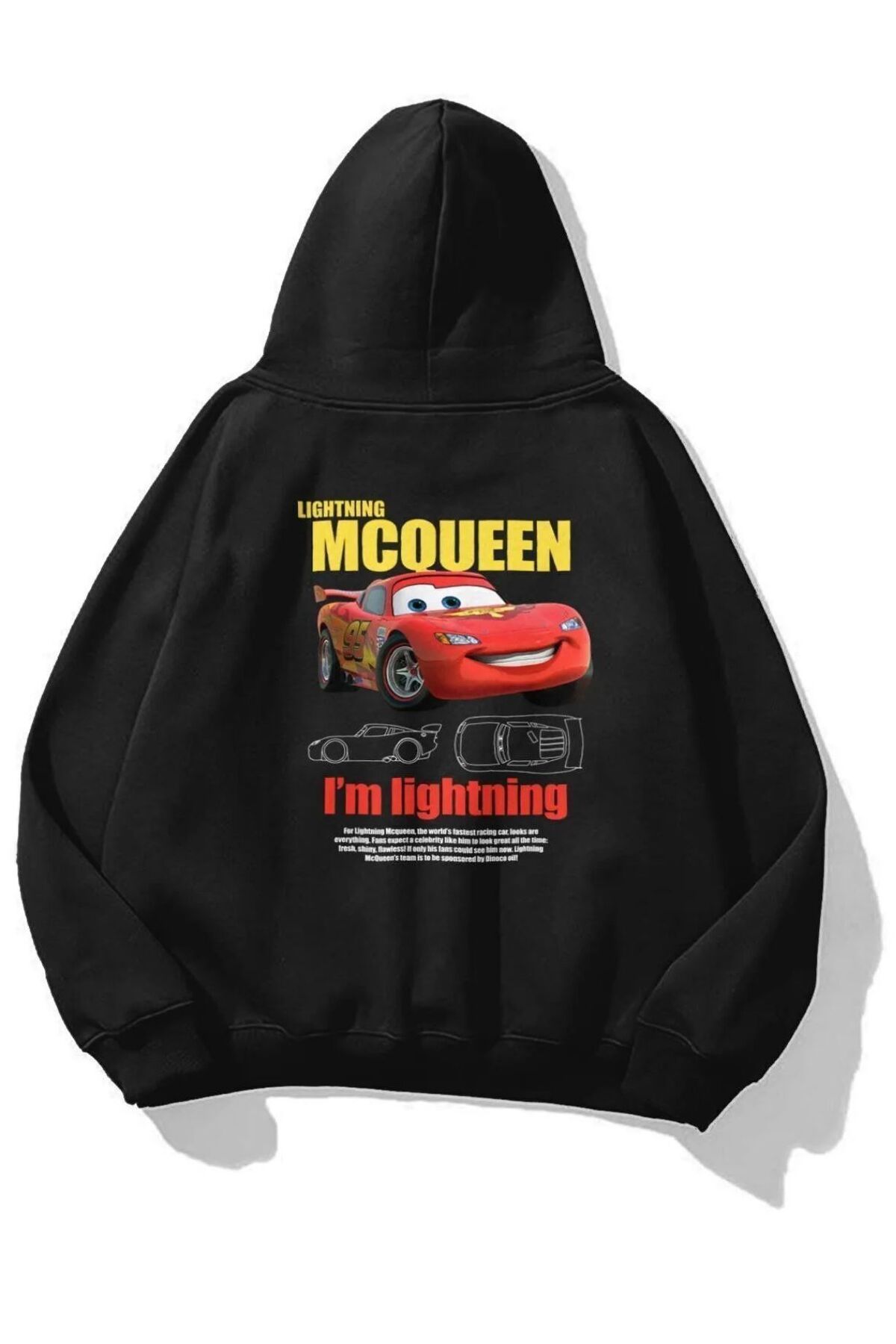 Siyah Kapüşonlu MCQUENN Car Detail Sırt Baskılı Sweatshirt -Mingalondon — مشکی sweat2024 — تصویر 1 از 1