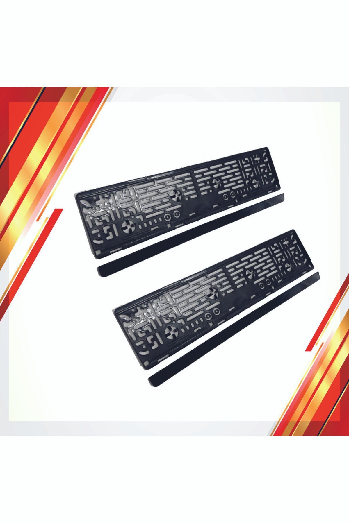 cabbaroğlu ticaret Oto Araç Plakalığı Siyah Plakalık Araba Plaka Çerçevesi 2 Adet Siyah Pianoblack