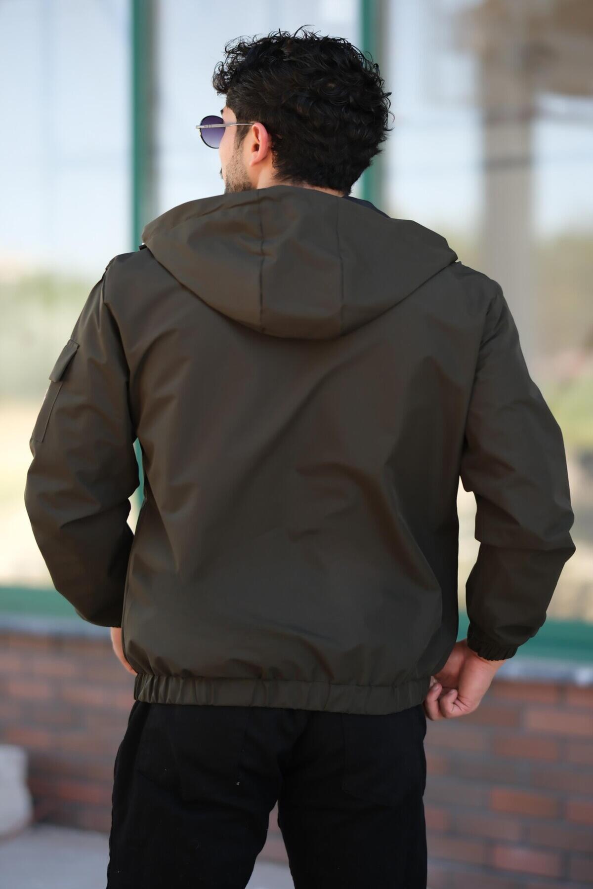 Stilkombin  Kol Cepli Baskılı Spor Likra Kumaş Yağmurluk Mevsimlik PLDP 2968 - Görsel 5