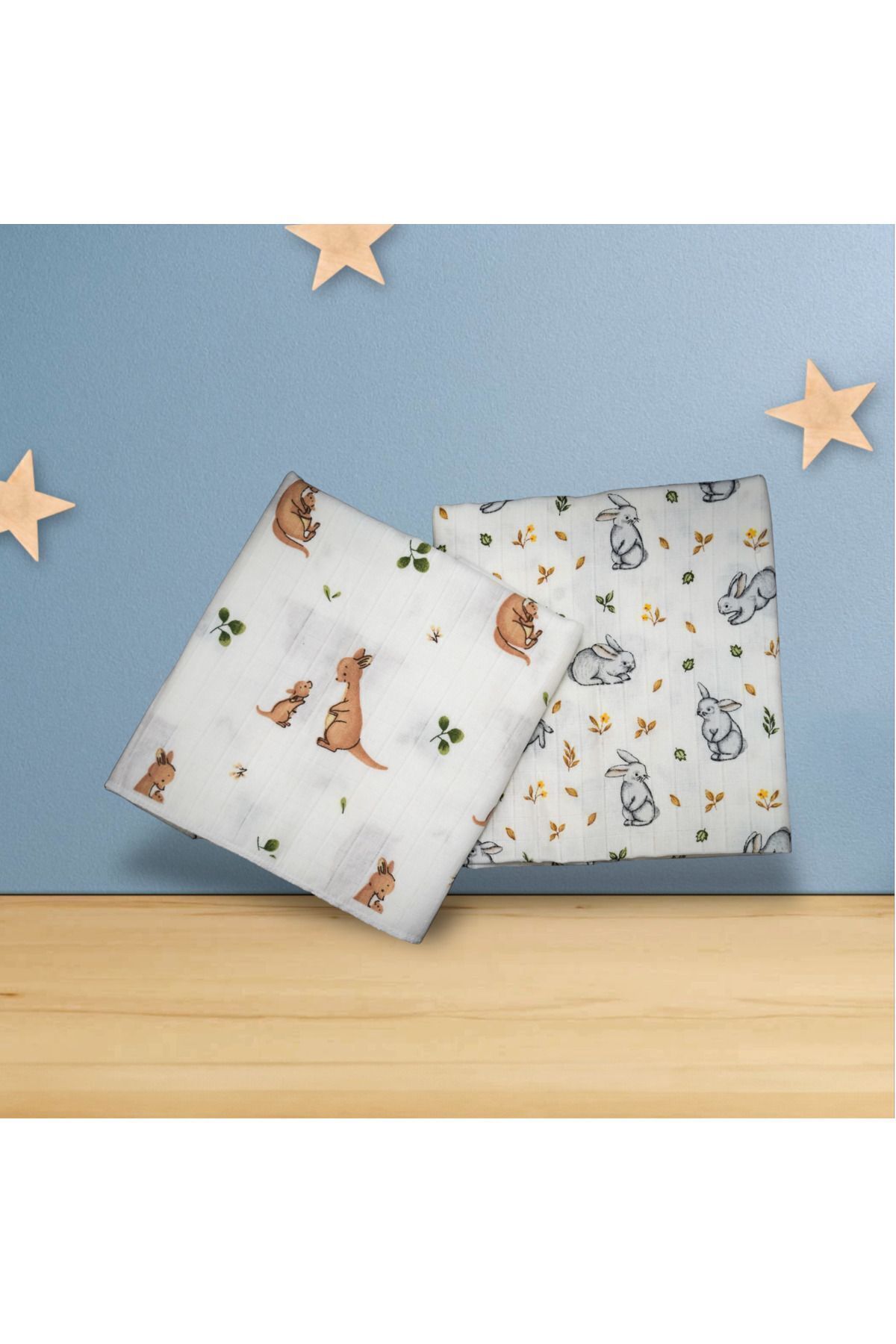 Ferdys-Set of 2 100% Cotton Organic Muslin Blanket - 80x90 4