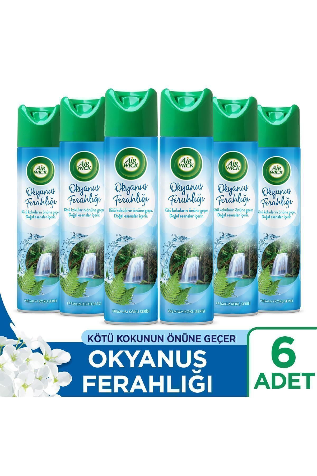 Air Wick Sprey, Aerosol Oda Kokusu Okyanus Ferahlığı 1800 ml (300ML X6)