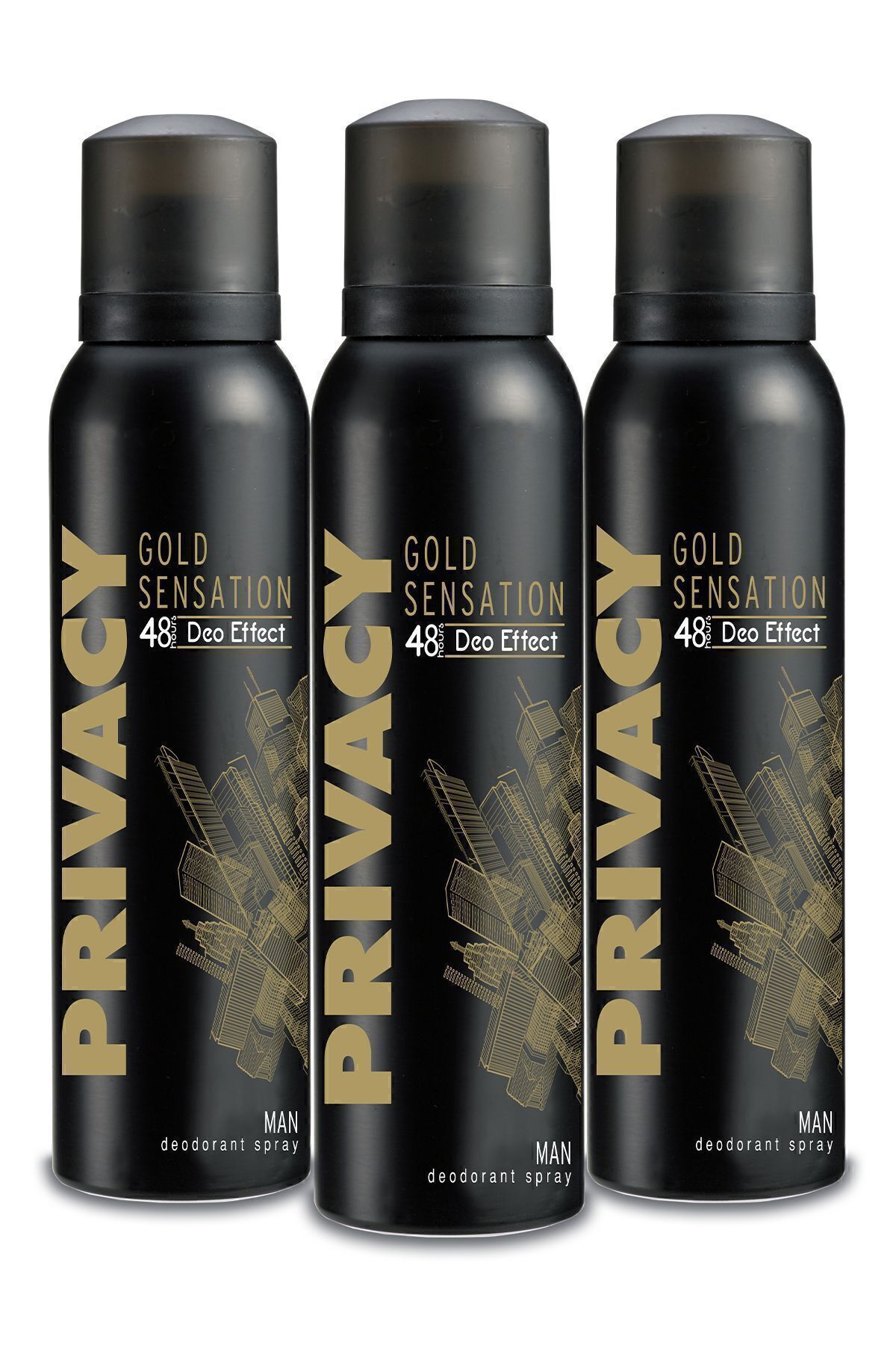 دئودورانت مردانه طلایی 3x150ml Privacy