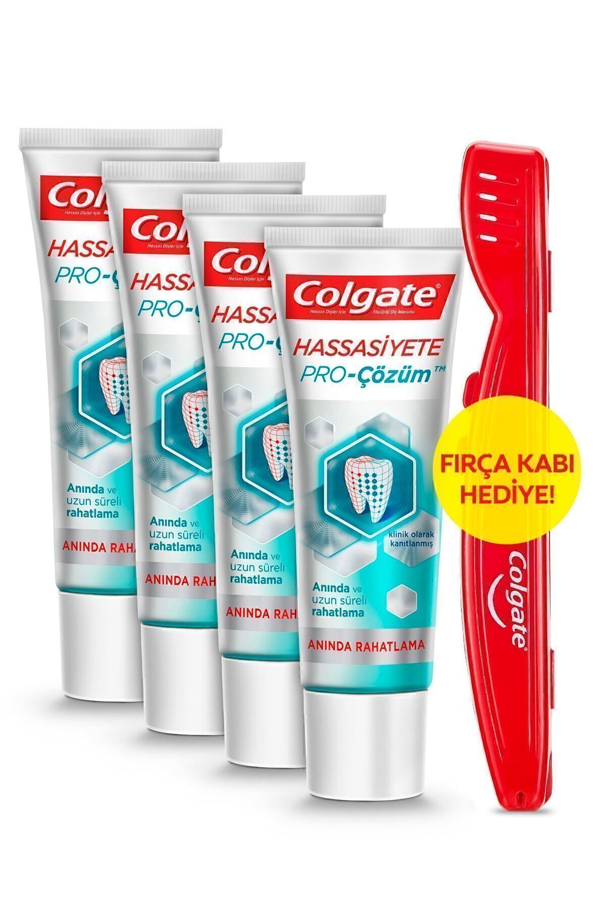 Colgate-To Pro Sensitivity - Instant Relief Toothpaste 75ml X 4 Pcs + Brush Container Gift 2