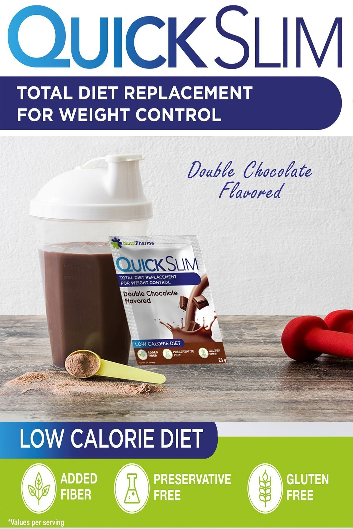 NUTRIPHARMA-Quick Slim High Protein Meal Powder, 60 Meal Shakes (Strawberry, chocolate 2 Boxes, 60 Sachets) 4