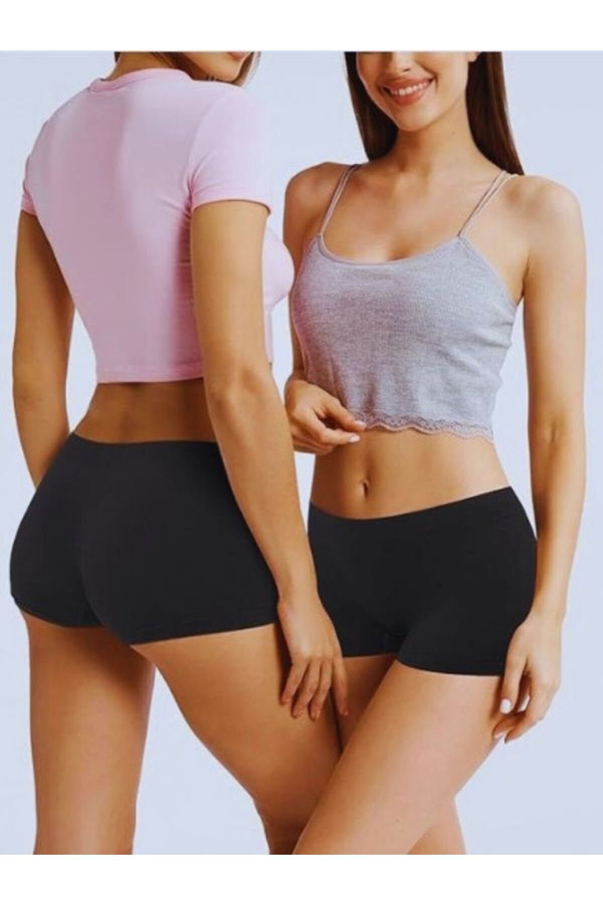 CLQTH Kadın Siyah Dikişsiz Esnek ve Yumuşak Boxer Külot - Rahat Günlük Kullanım İçin İdeal