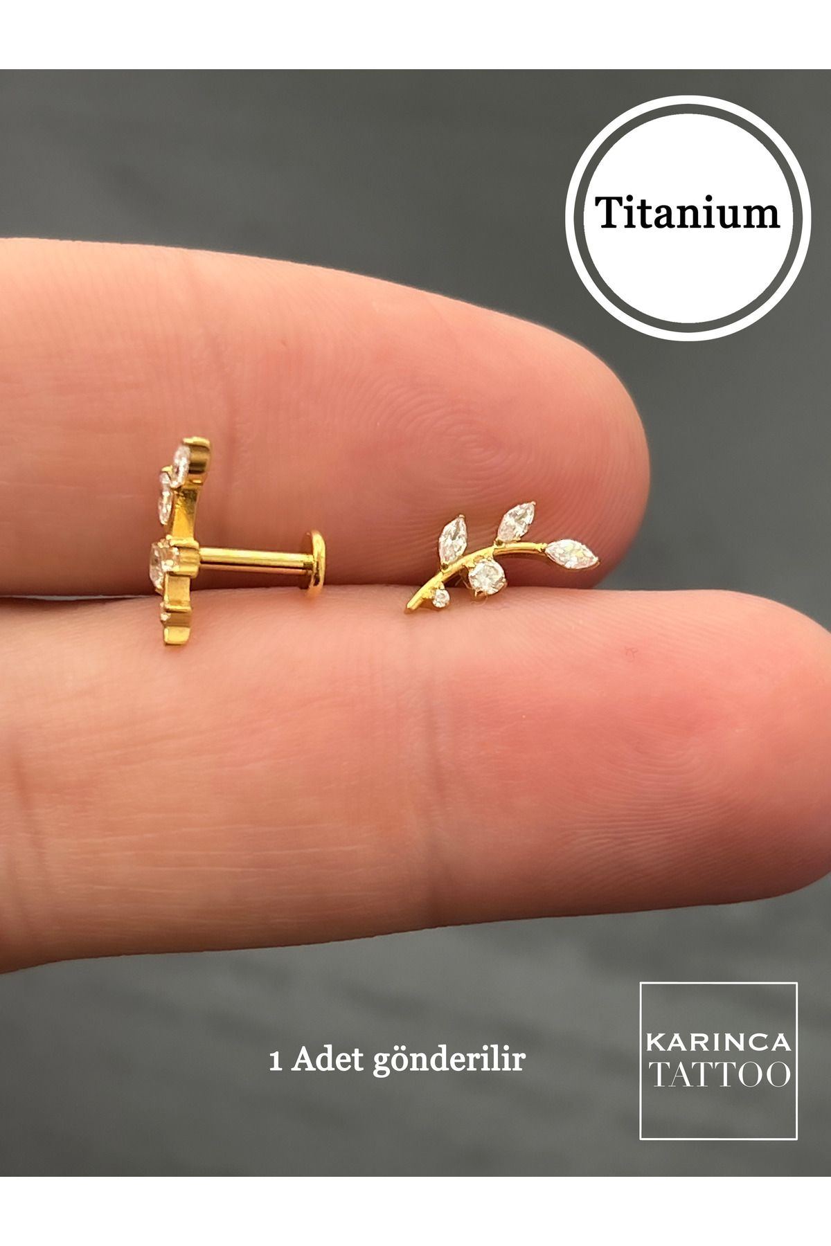 Karınca Piercing-Elegant Flower Pattern Titanium Piercing - Tragus, Conch, Helix and Cartilage Earrings 4