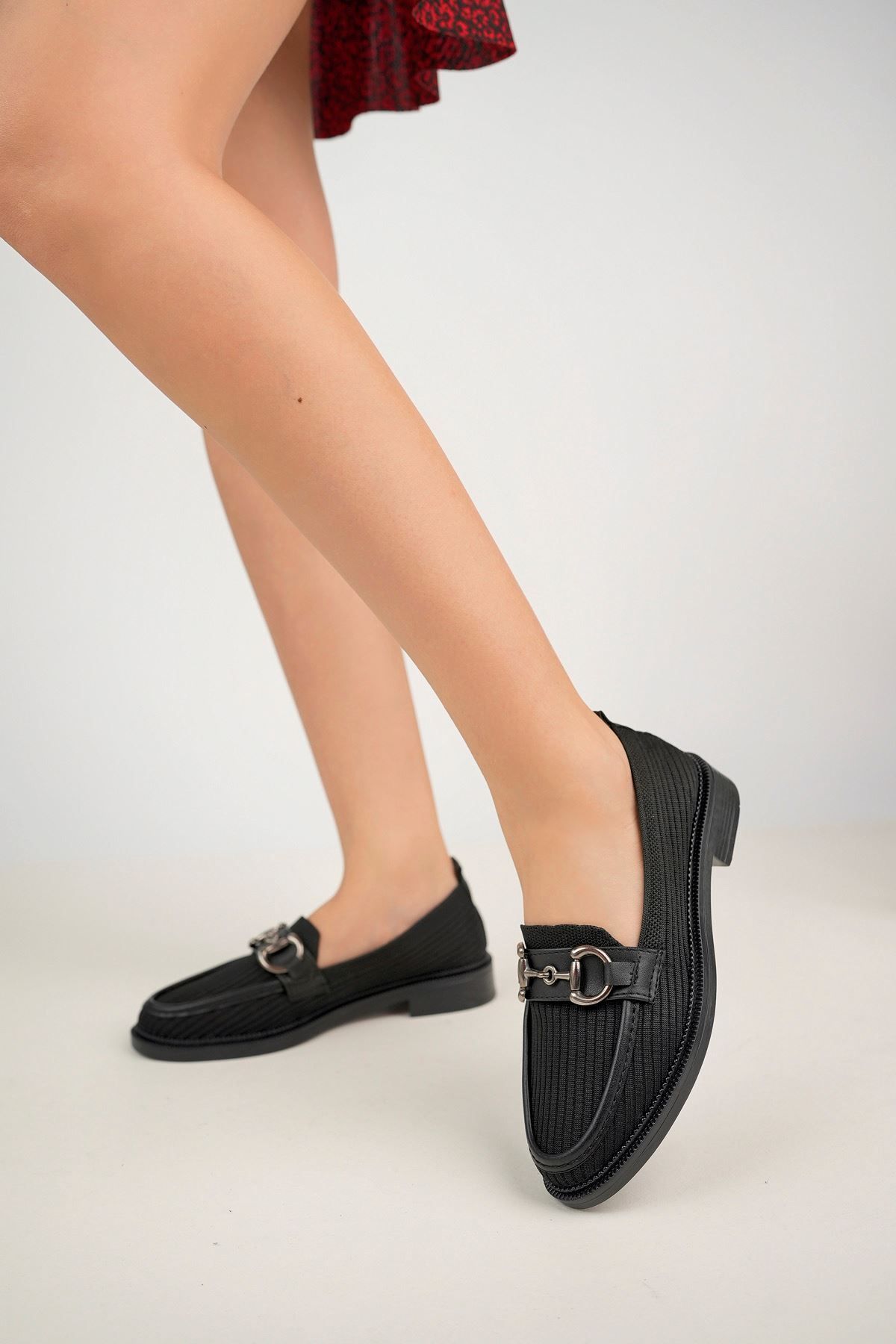 epaavm Tricotaje Negre Pantofi Cu Toc Pană Femeie - 37