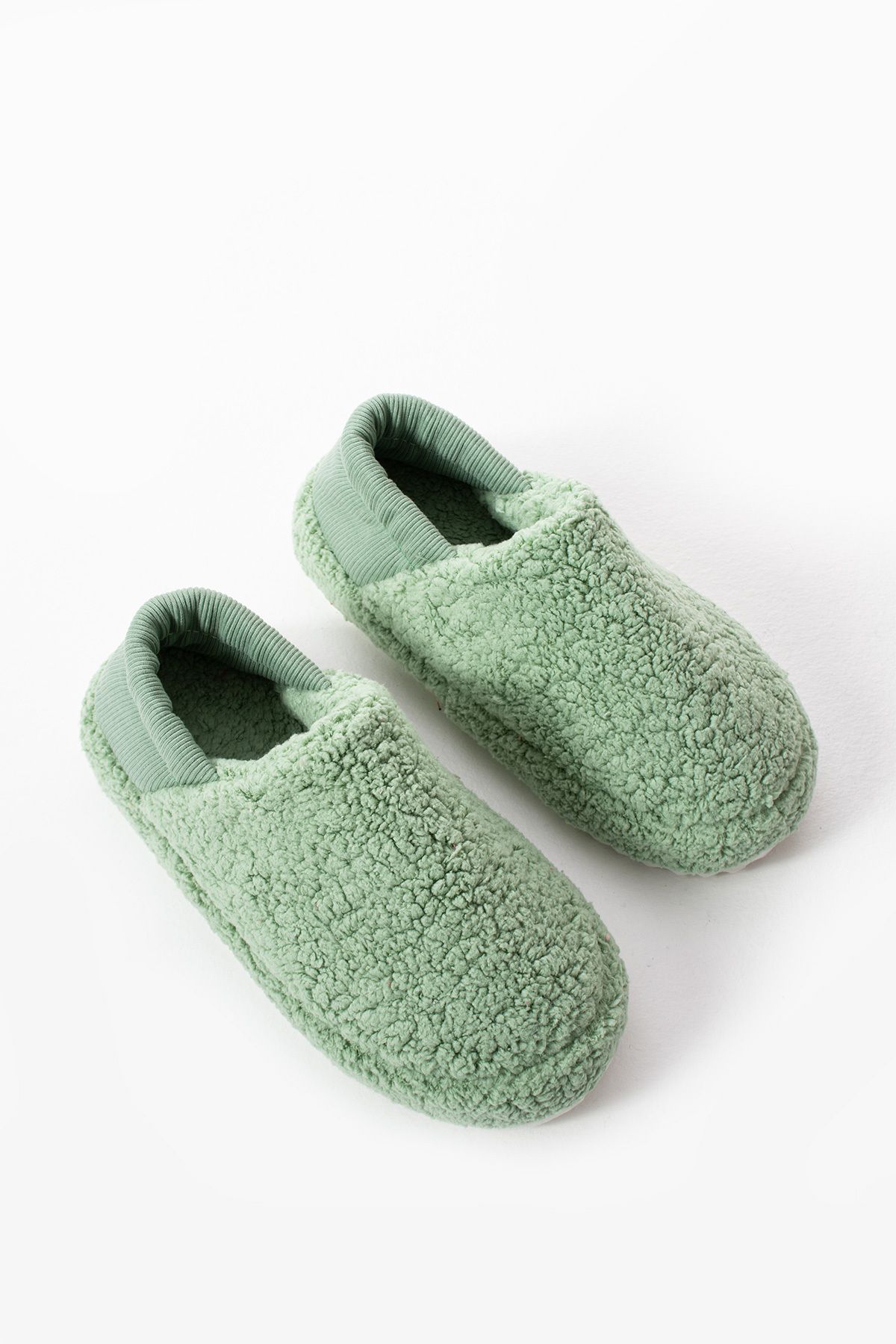 Moda Devrin-Green Slippers - Home Boots and Towel Fabric with Elastic Back (Product Developed) 7