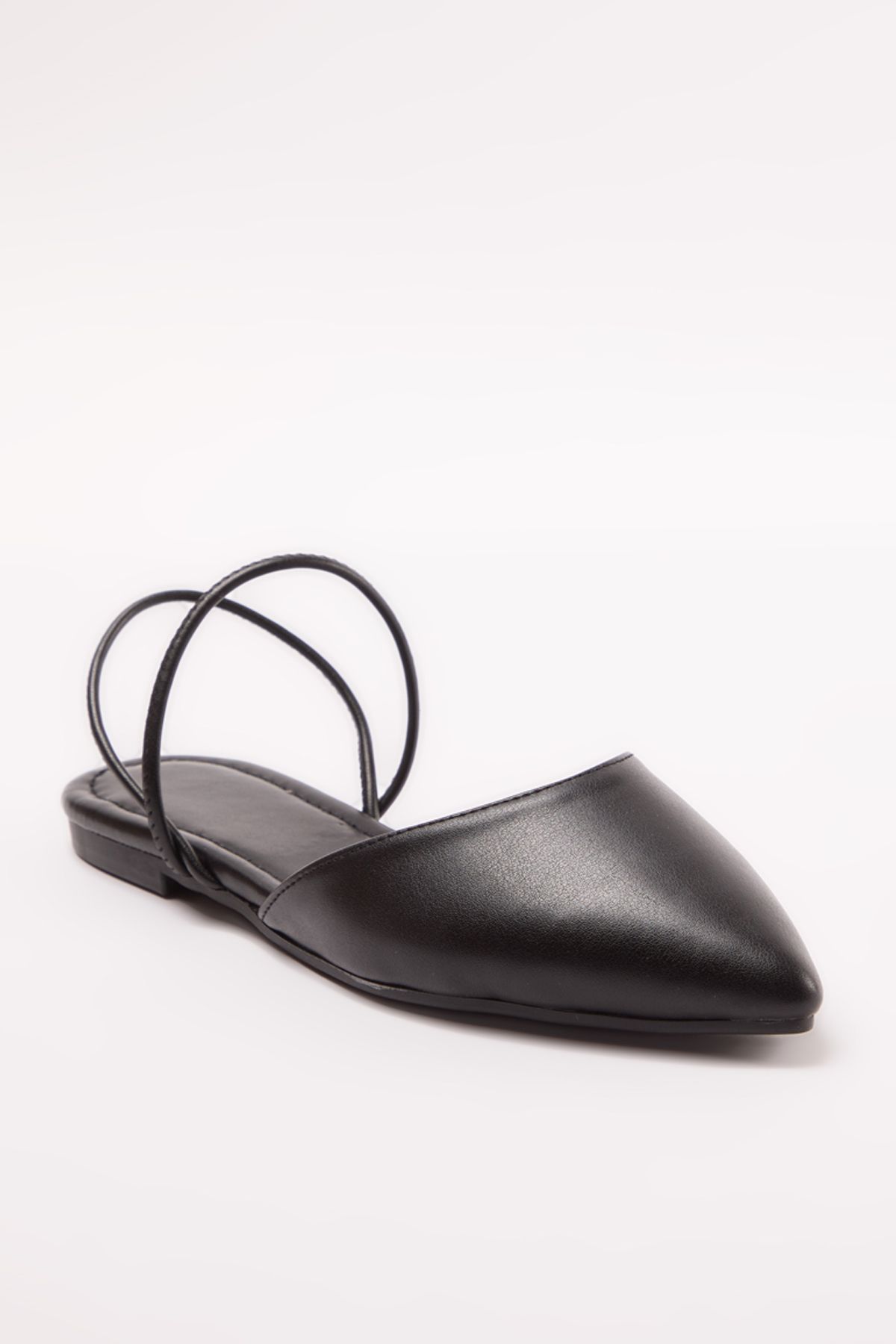 TRENDYOL SHOES-Schwarze Damen-Ballerinas mit offenem Rücken, spitzer Zehenpartie und kurzem Absatz 
 TAKAW25BE00001 4
