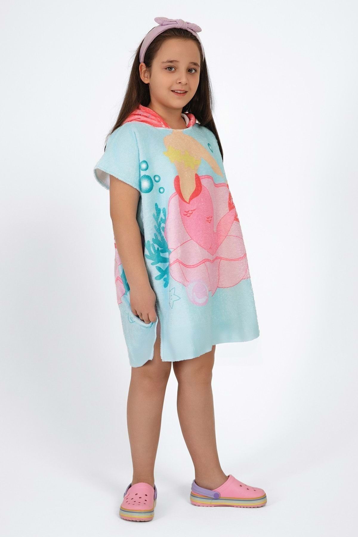 VEVİEN HOME-Mermaid Patterned Beach Towel for Kids 2