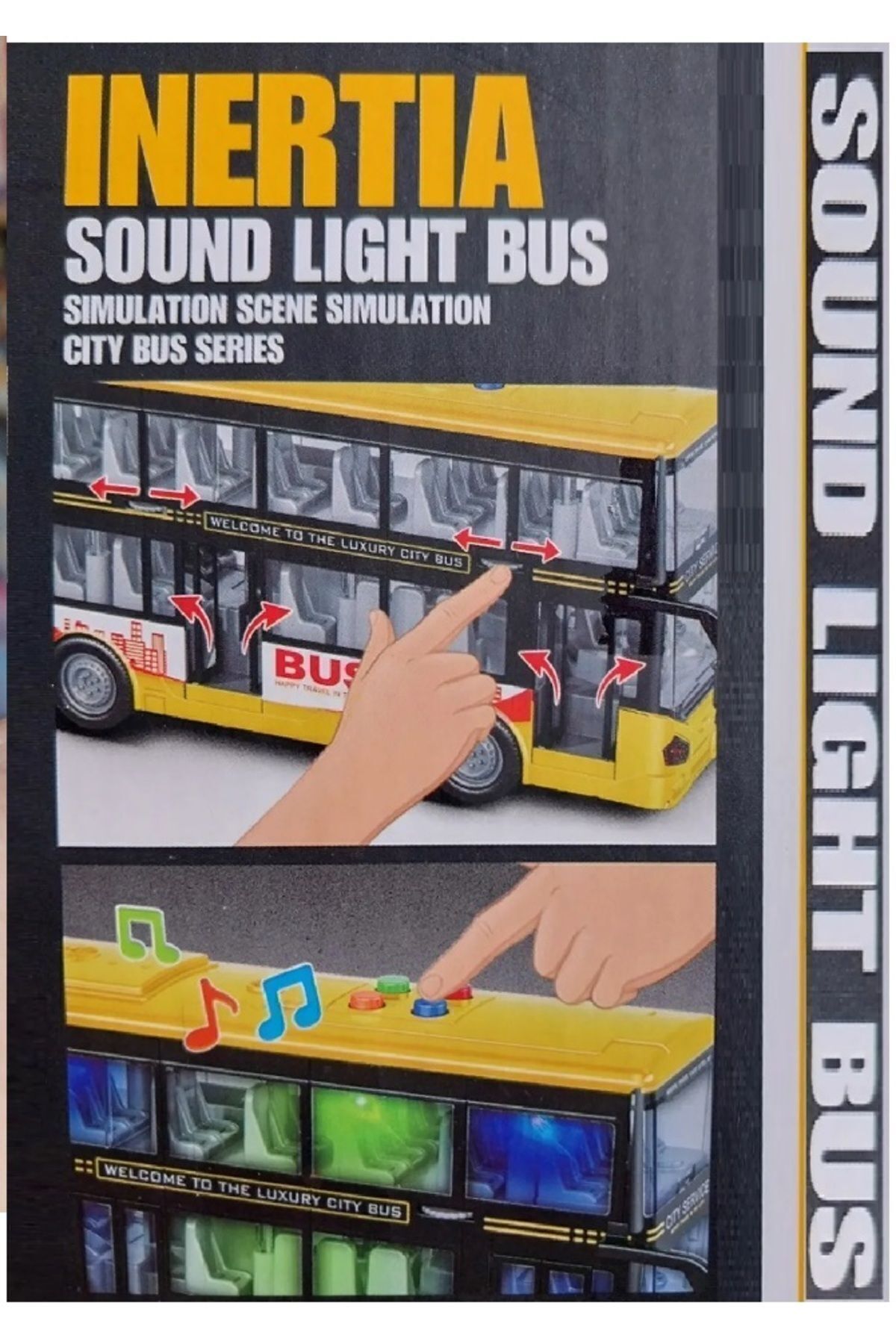 Hepsilazım Sesli Oyuncak Okul Otobüs Işıklı Kırılmaz Çocuk Servis Çift Katlı Bus Oyun Otobüsü