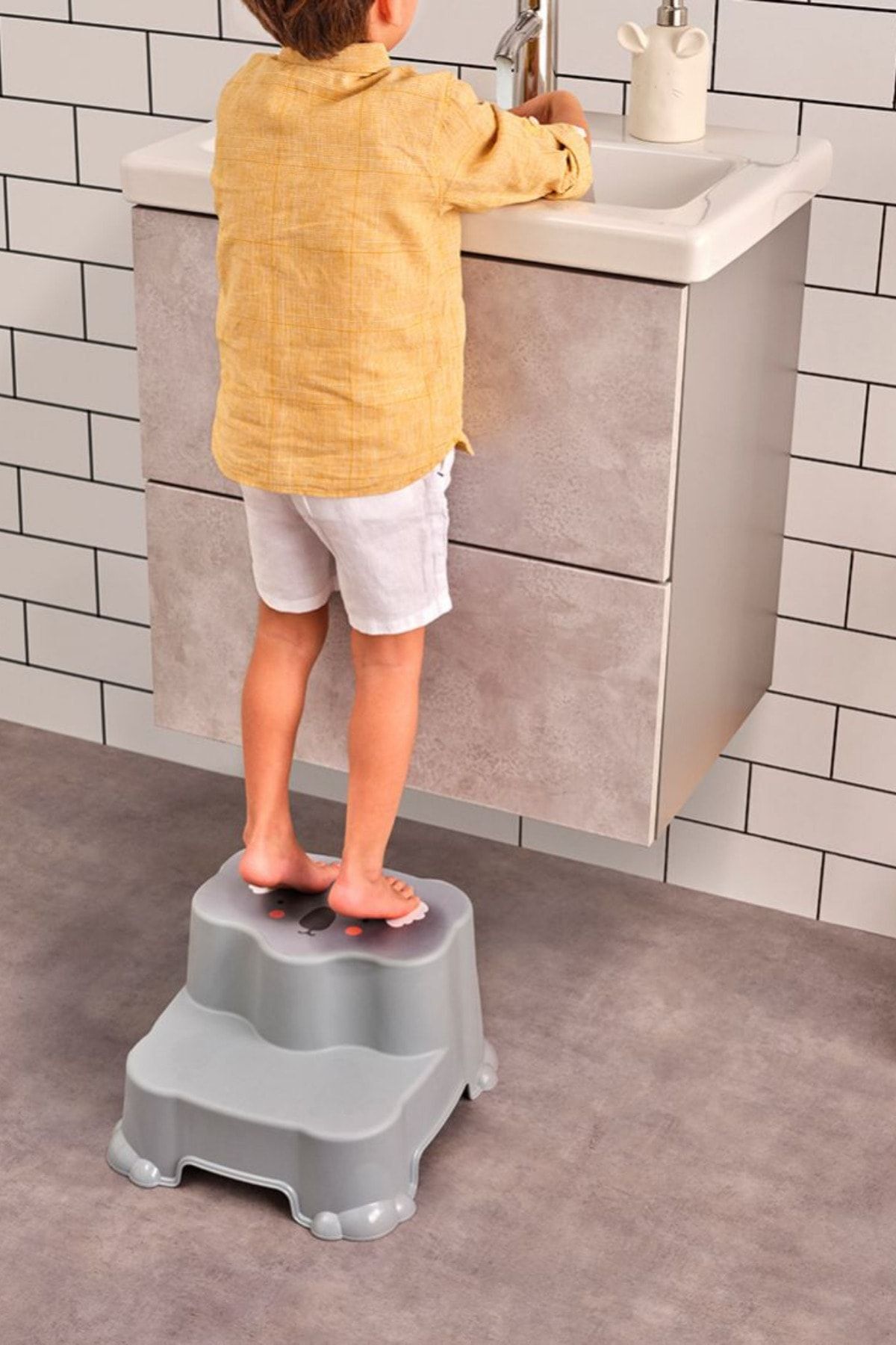 Flosoft-Children's Toilet Seat with Stool and Handle Toilet Training Adapter - Non-Slip Double Step Set of 2 5