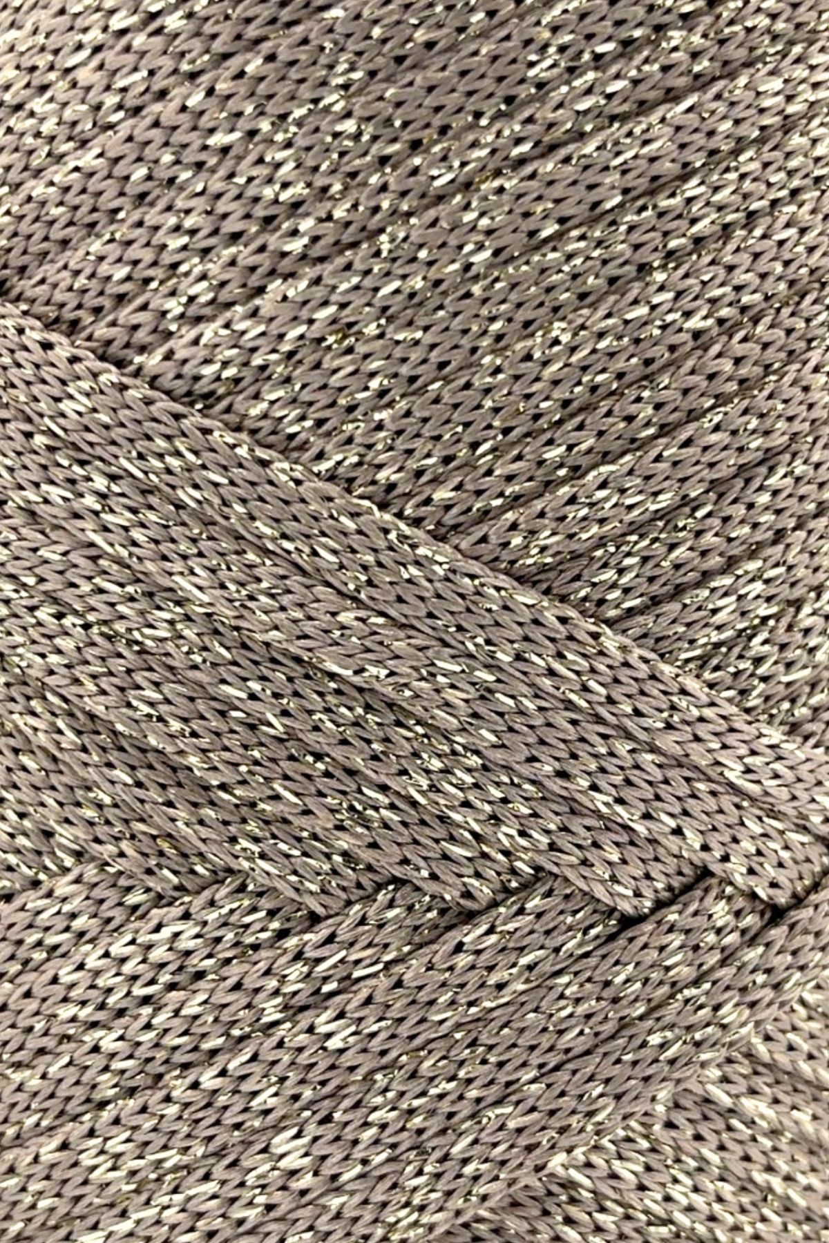 SENSY-Premium Glitter Ribbon Polyester Thread 200 Gr Macrame Thread Supla Thread and Bag Thread Glitter Mink 2