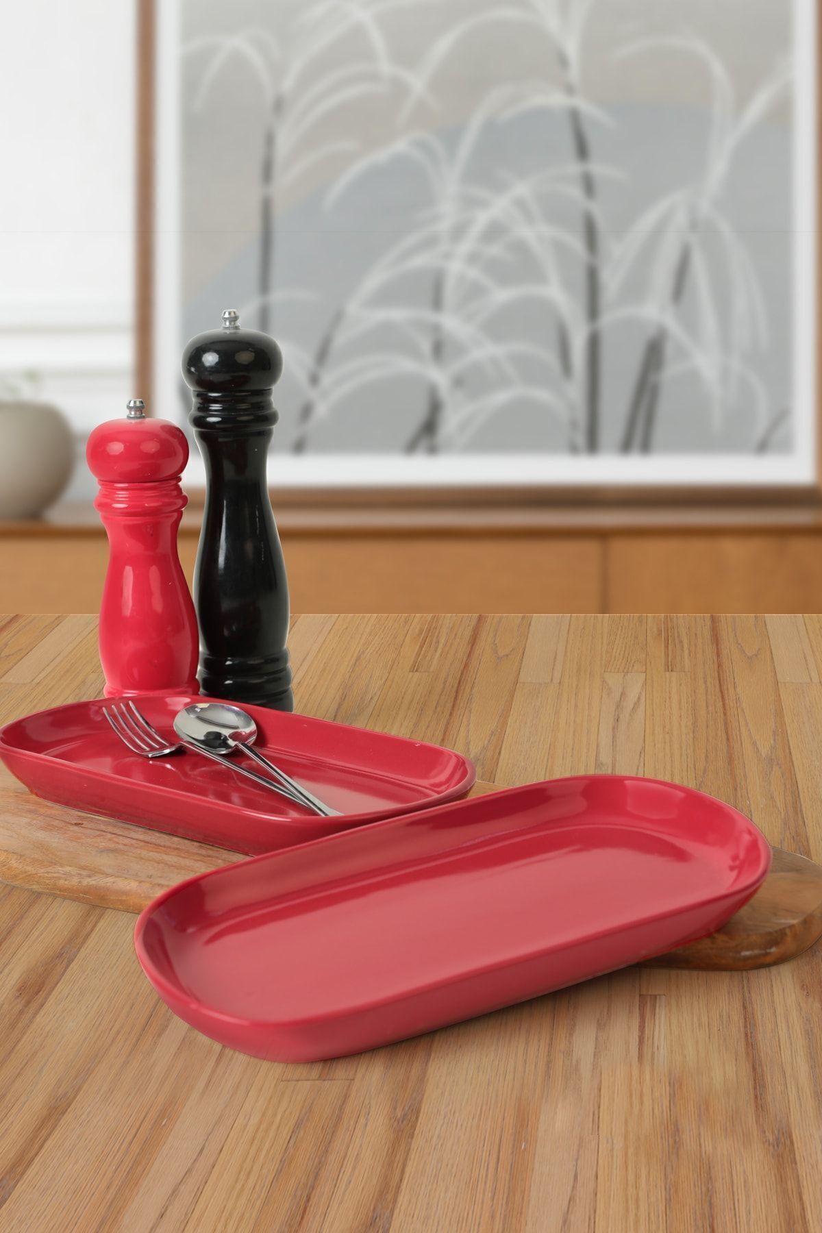 Keramika Kırmızı Noyan Kayık Tabak 28 Cm 2 Adet 506
