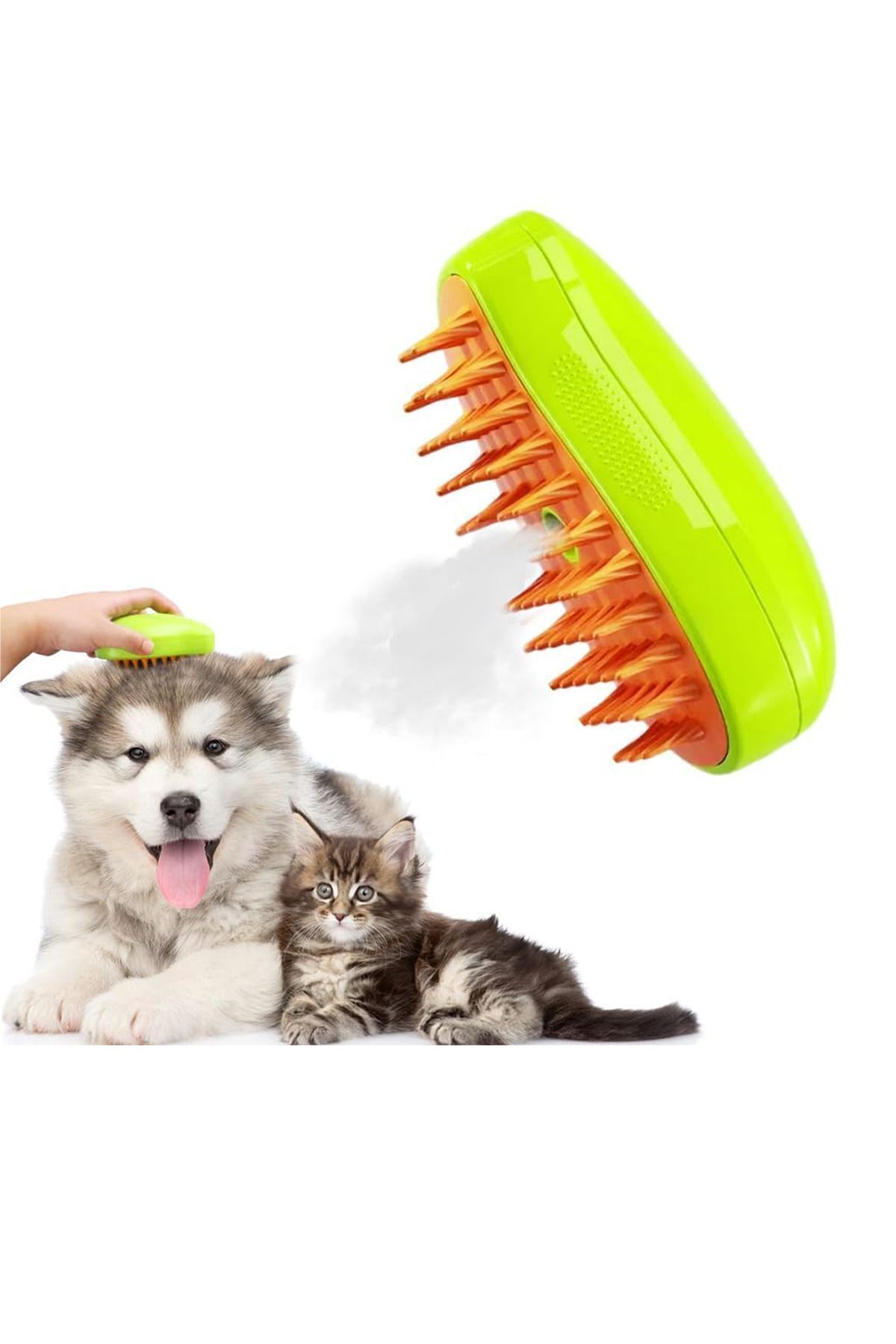 Evcil Hayvan Tüy Toplayıcı Buharlı Hazneli Yıkama Fırçası Ve Tarak Kedi Köpek Yıkama Eldiveni