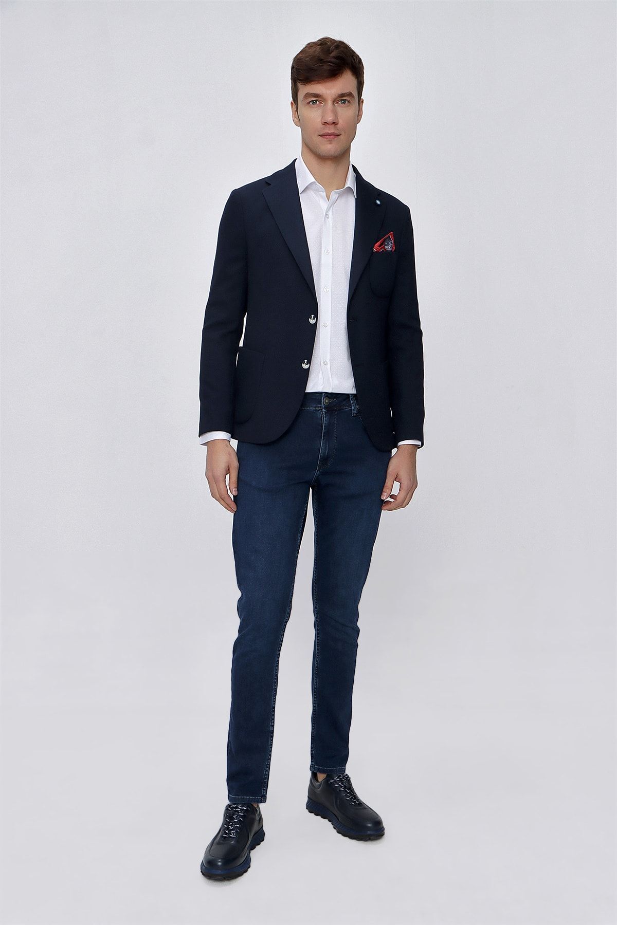 ژاکت مردانه آبی سرمه ای Morven | 23MS002016 اورجینال - تصویر 4