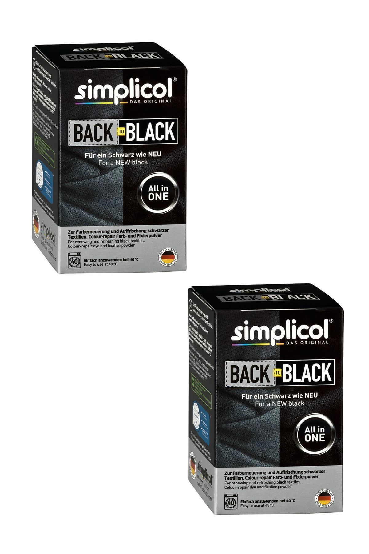 HEITMANN Siyah Simplicol Toz Tekstil Kumaş Boyası Ve Renk Canlandırma X 2 Paket