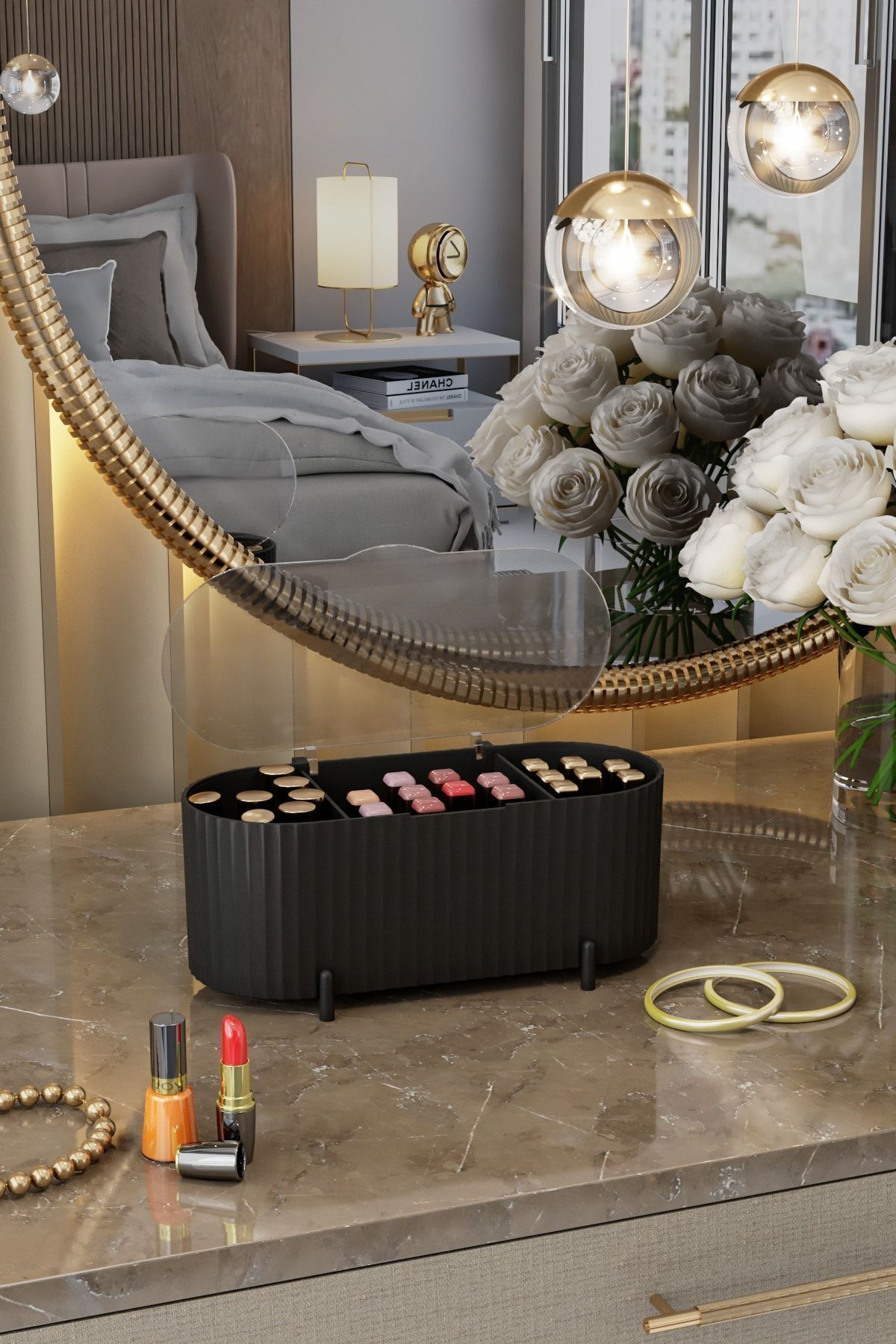 Pufwin Home-Aura Makeup Cosmetics Lipstick And Cotton Organizer Organizer 2