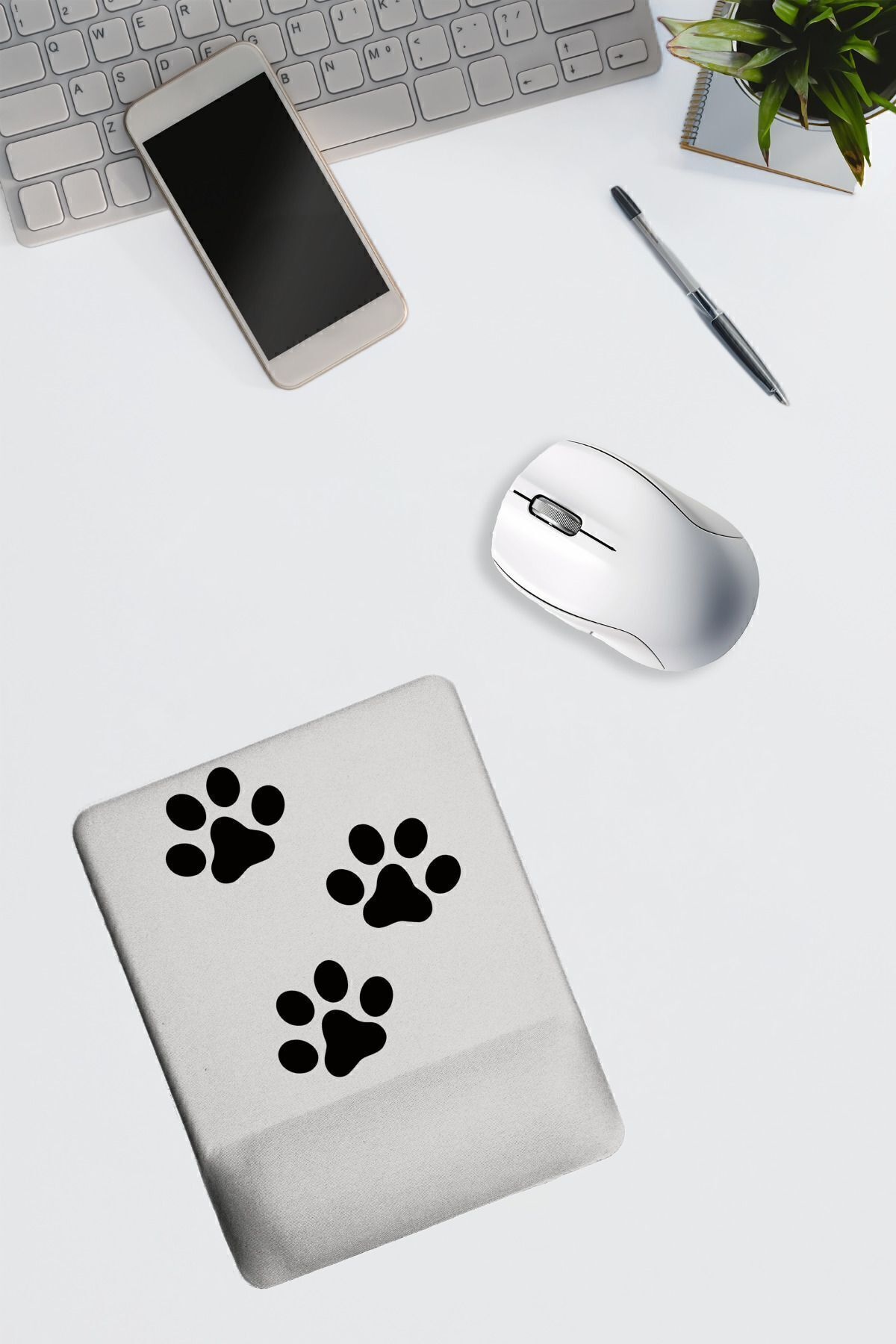 Dormot Home-White Background Triple Paw - Modern Digital Printed Square Wrist Mouse Pad 1