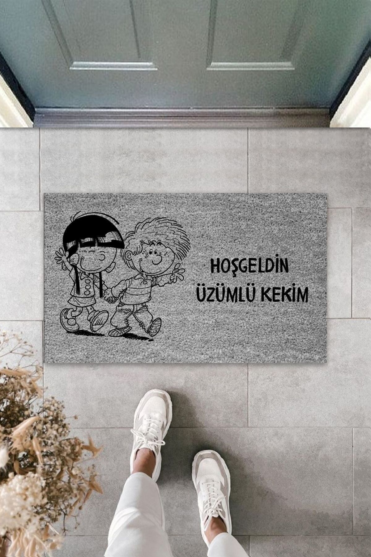Modern Digital Printing - Grey Welcome Grape Cake - Door Mat