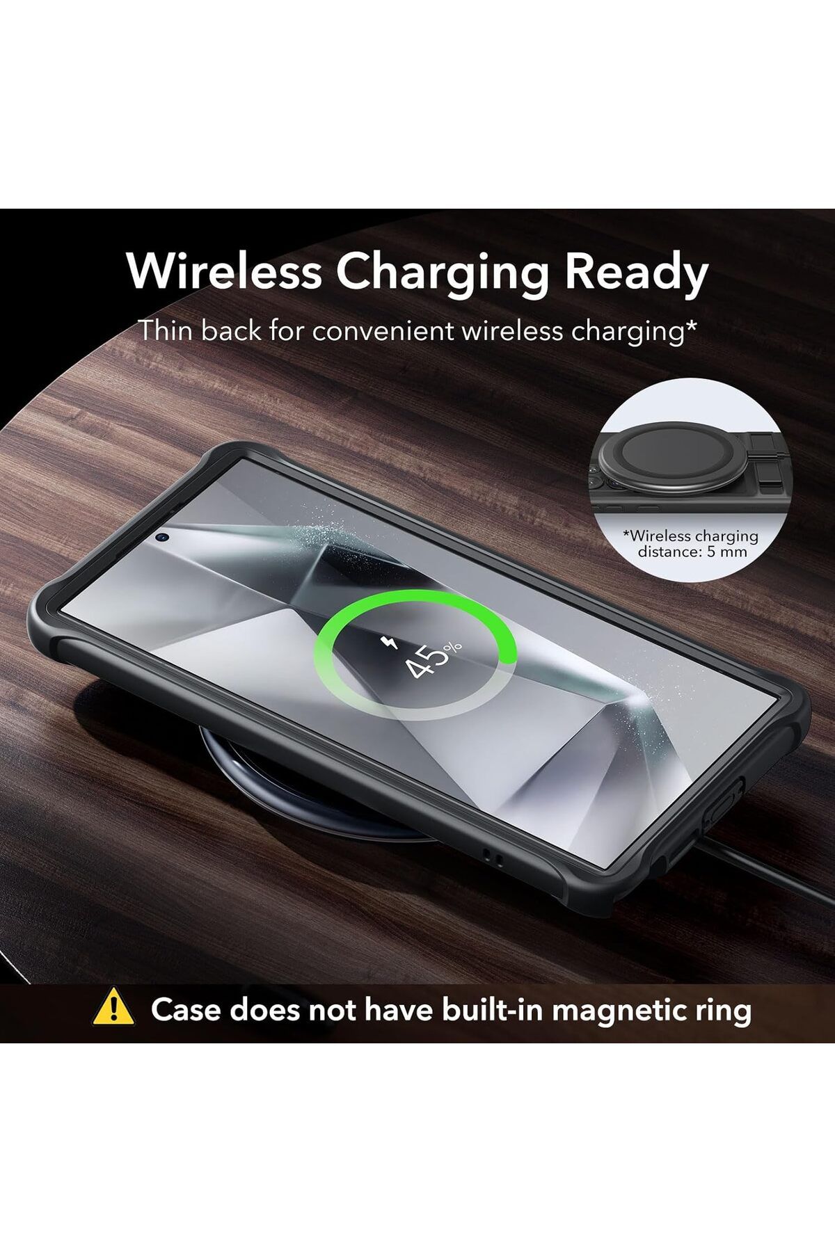 ESR-Samsung S24 Ultra Case, Heavy Duty Shock Armor with Front Frame & 3 Kickstand Modes, Frosted Black 8
