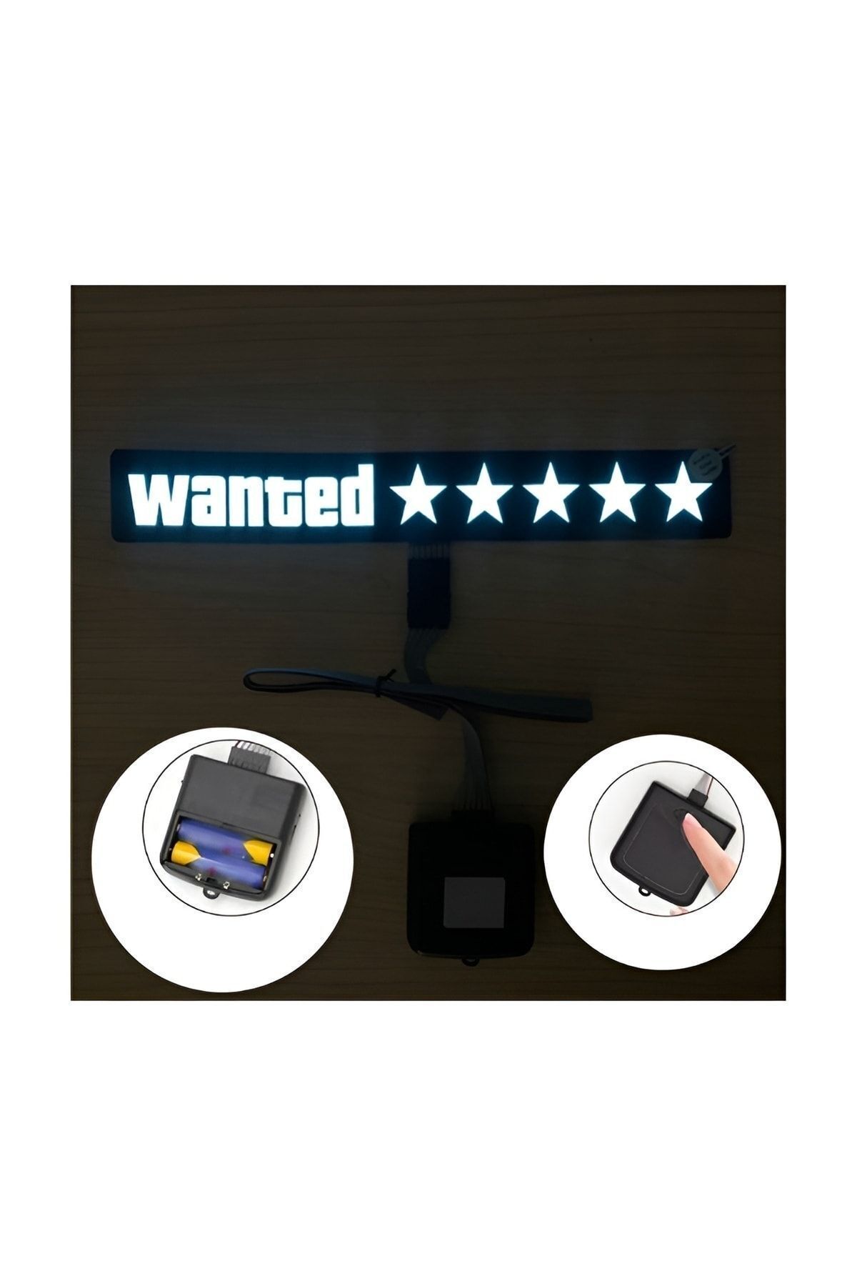 hancini Wanted Led Sticker 5 Yıldız Araba Cam İçi Led 5 Farklı Mod ...