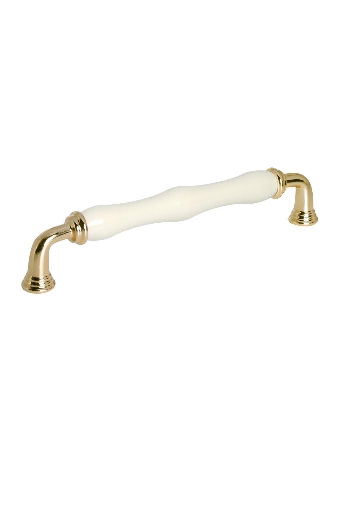 Arion Porselen GÖRÜNÜMLÜ BEYAZ POLİMER Kulp Dolap Çekmece Mobilya Mutfak Çocuk Kulbu Safir160 Krem