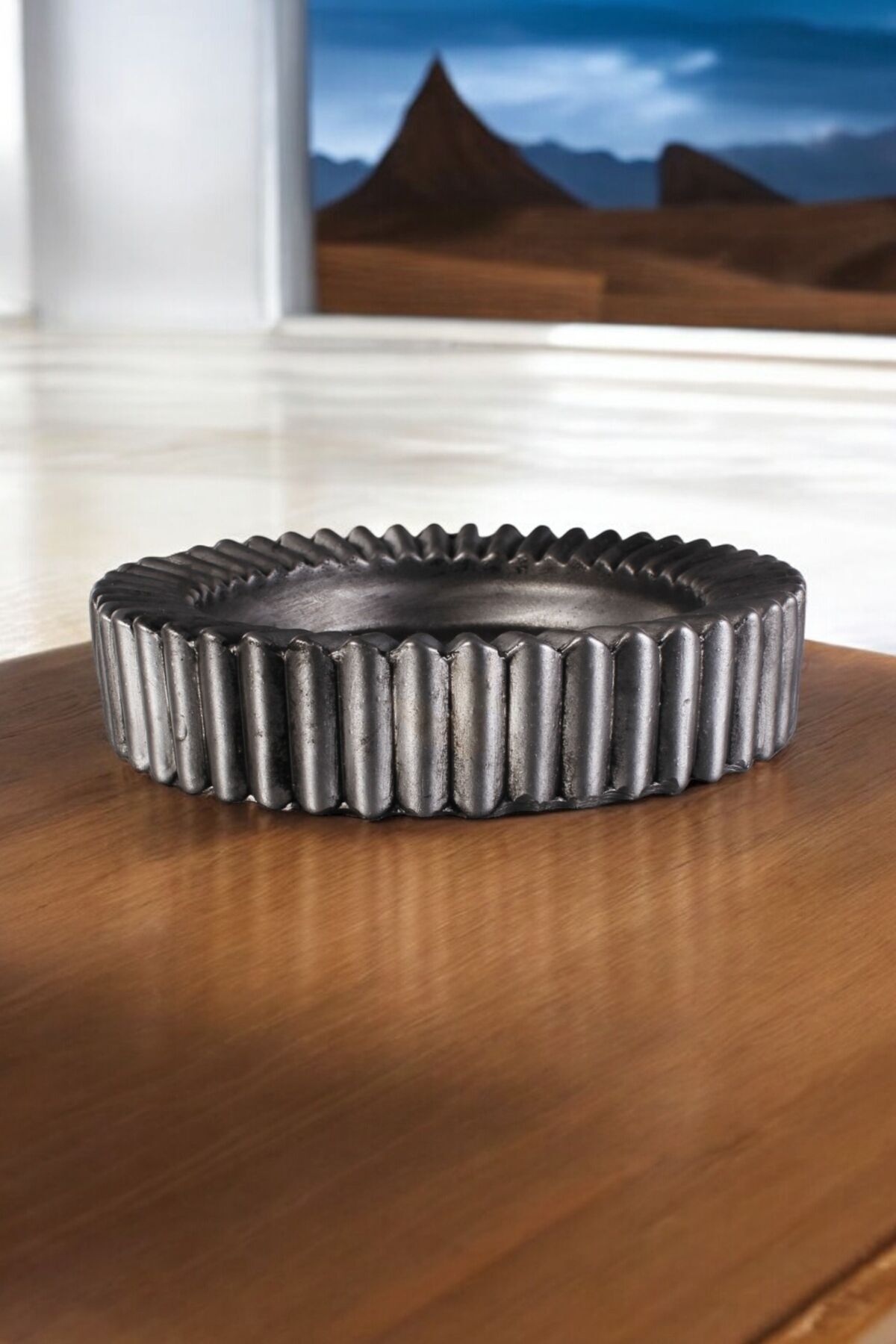 METAFOX Küllük Kül Tablası Sigara Küllüğü Gümüş Eskitme Renk Model 5