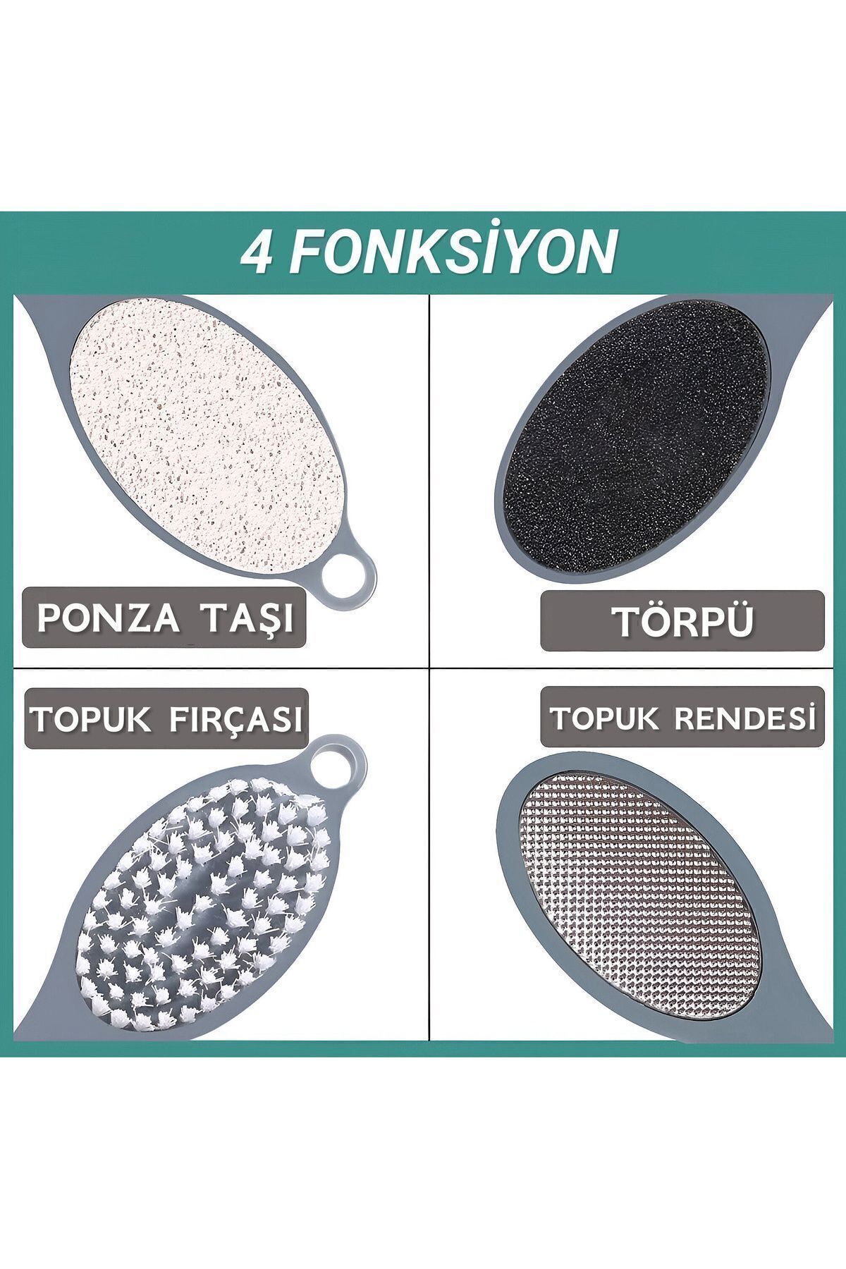 KaktüsKedi-4 Functional Heel File Foot Care Set| 4 in 1 Set 2