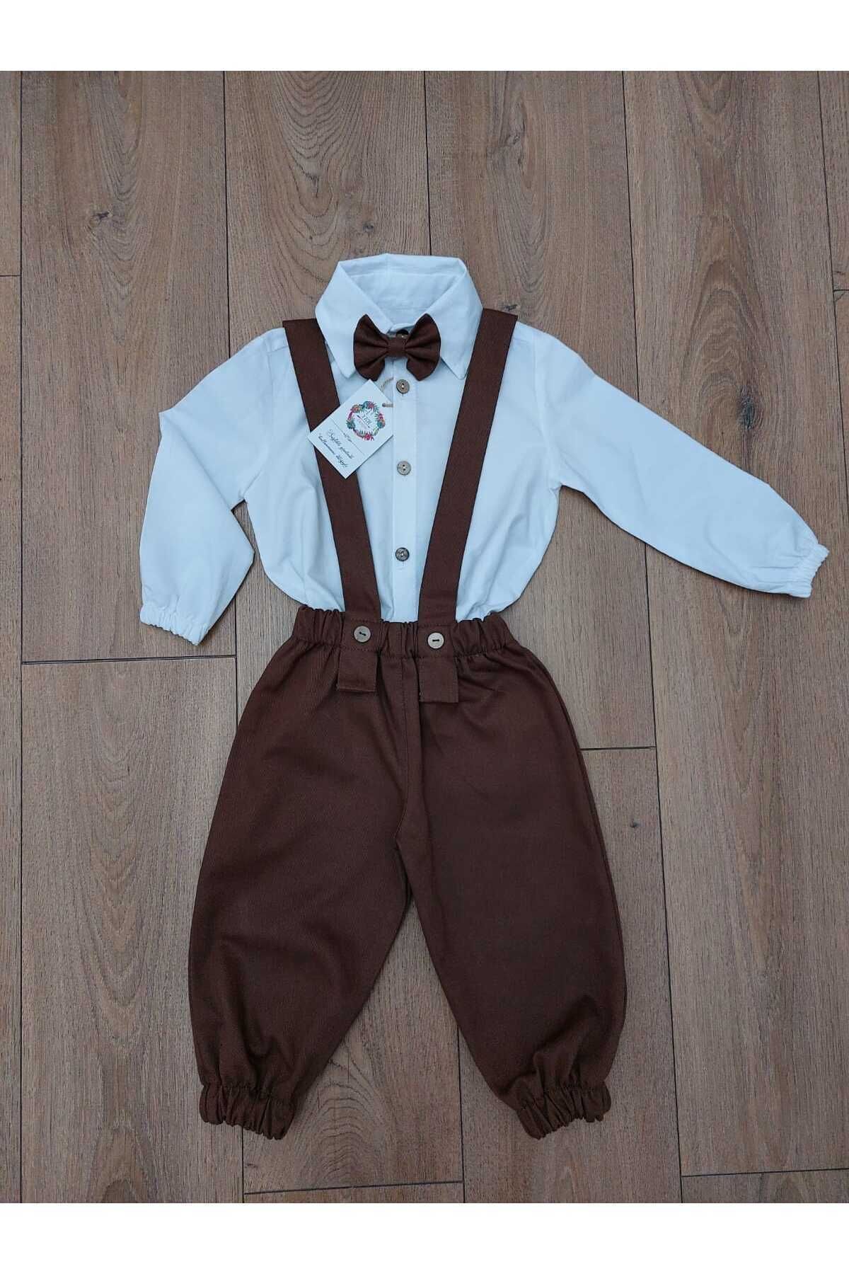 Brown Dungaree Set