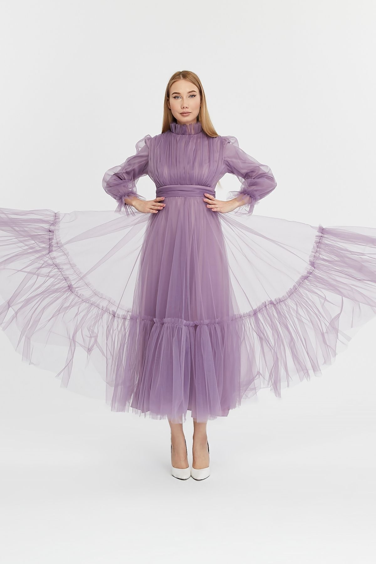 Asees-Rochie de seara de dama Printesa cu detaliu din tul de vis - Printesa Hijab Homecoming 7