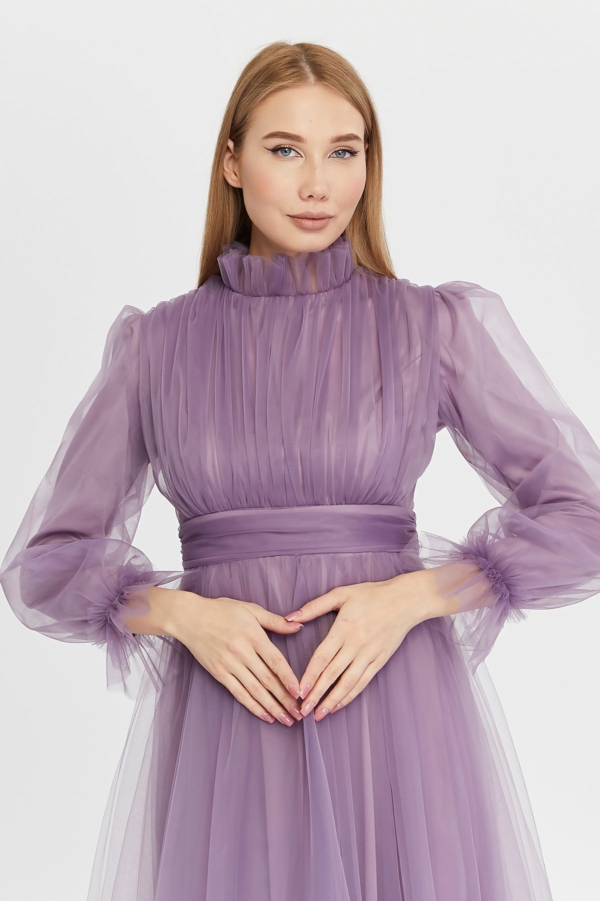 Asees-Rochie de seara de dama Printesa cu detaliu din tul de vis - Printesa Hijab Homecoming 5