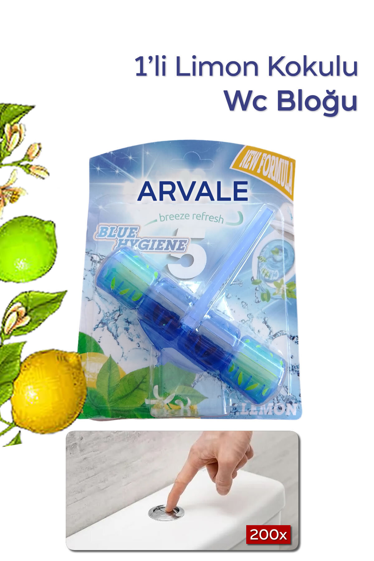 ARVALE 1'li Limon Kokulu Wc Bloğu | 1 x 50 gr