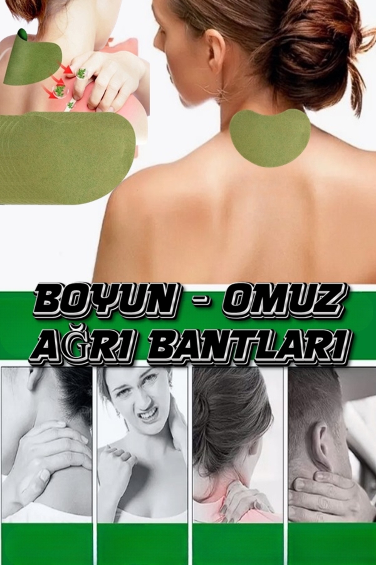 xolo 10 Adet Boyun ve Tüm Vücut Noktasal Ağrı Isı Bandı Kokusuz Etkili XLM63471