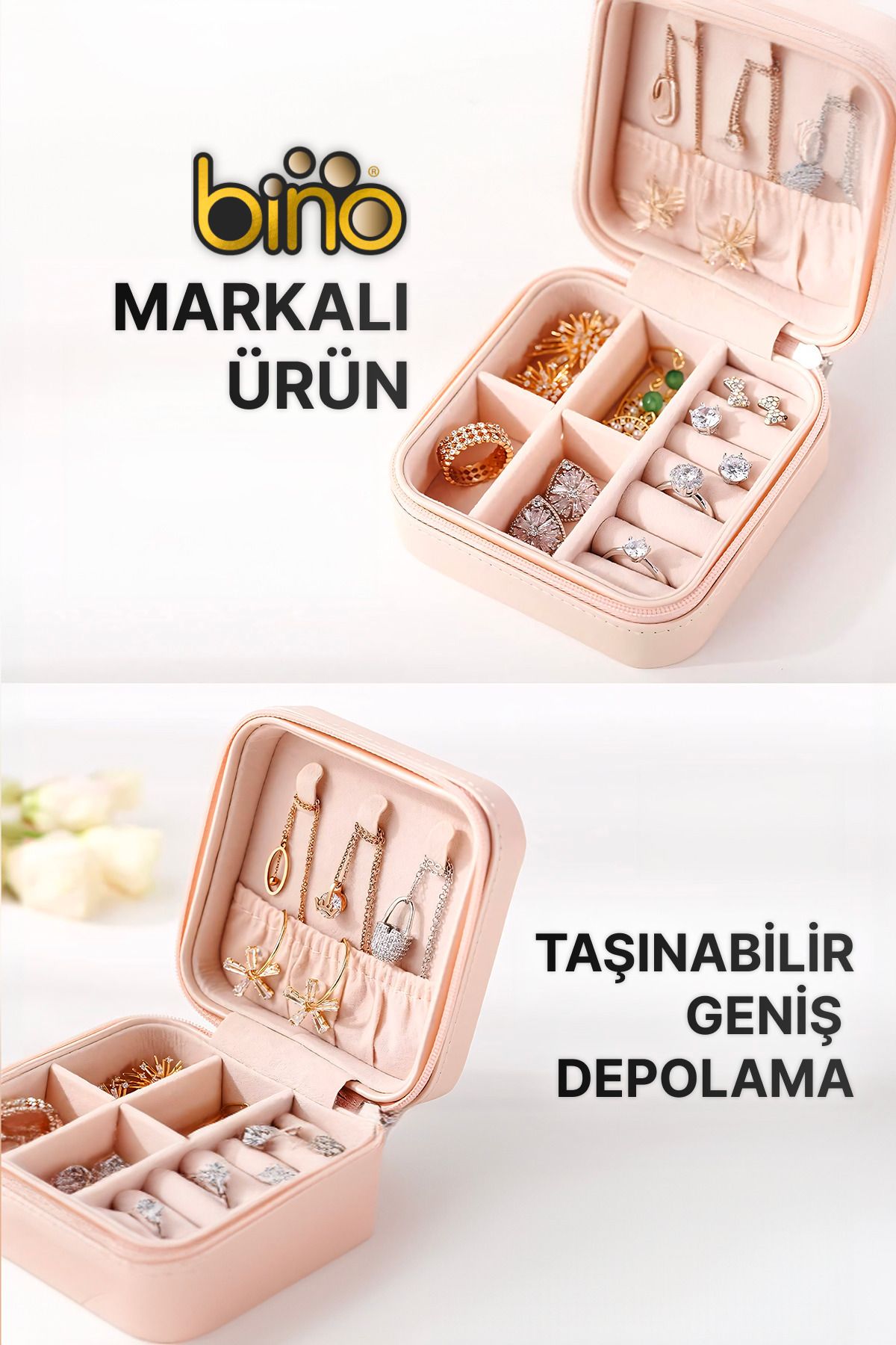 Takı Kutusu Makyaj Organizeri Kolye Küpe Yüzük Takı Standı - 2