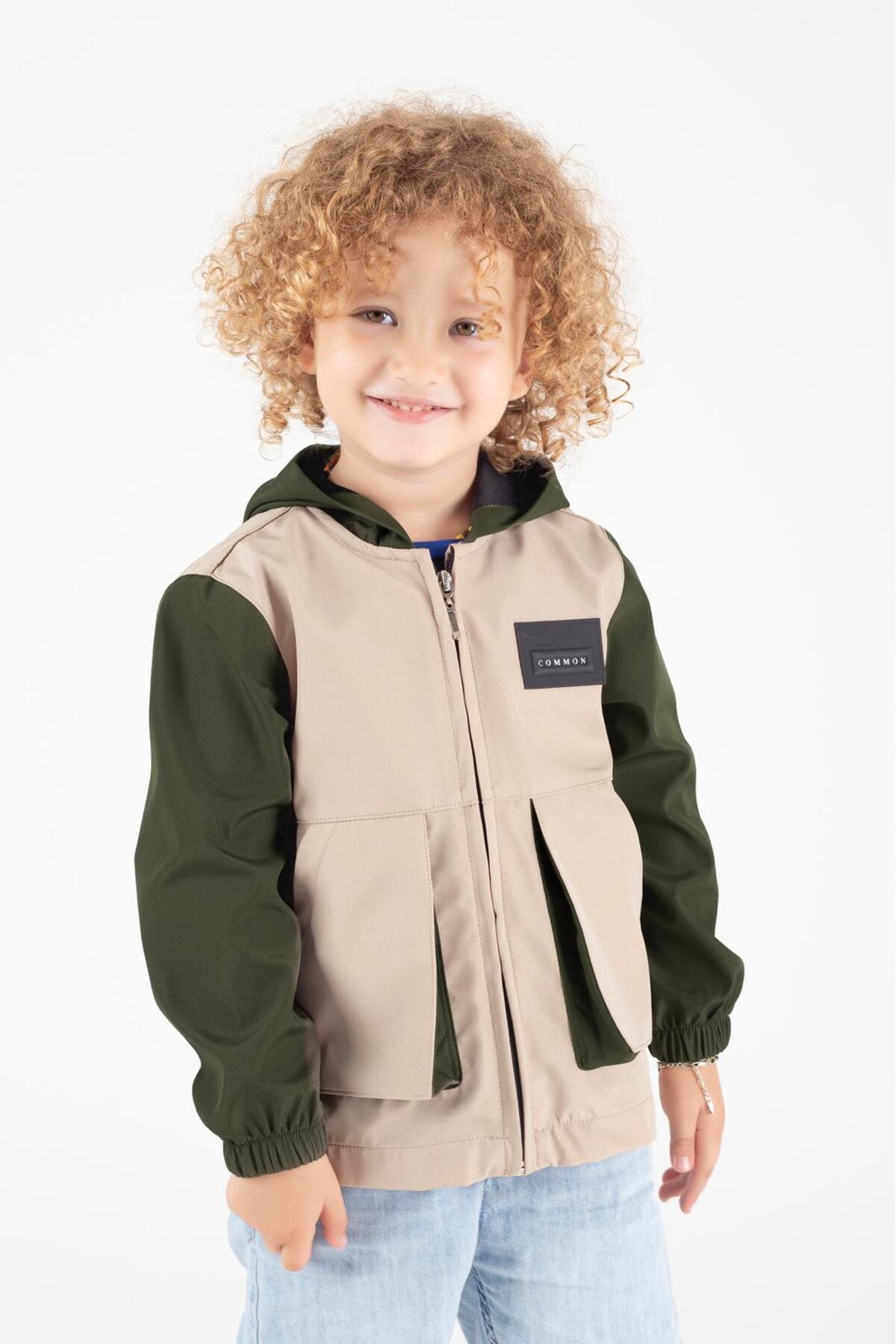 Pafim 4-8 Yaş Önden Cepli Kapüşonlu Mevsimlik Erkek Çocuk Yağmurluk fotoğrafı 2 (önizleme)