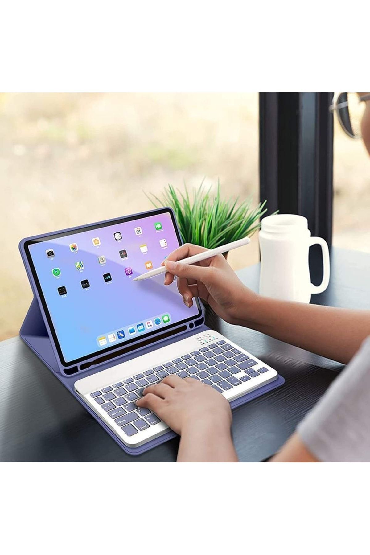 Ipad Air 11 6/5/4 Nesil M1/m2 2024 Çipli Uyumlu Bluetooth Türkçe Q Klavyeli Kılıfı Tablet Değildir) 2