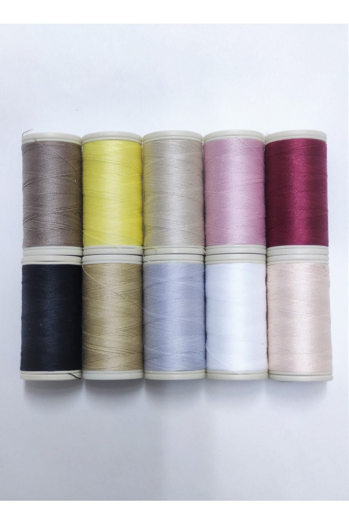 ATMACA TUHAFİYE-High Quality Coats-Mez Duet Spool Sewing Thread - 100m Set of 10 2 Colors in Image 2