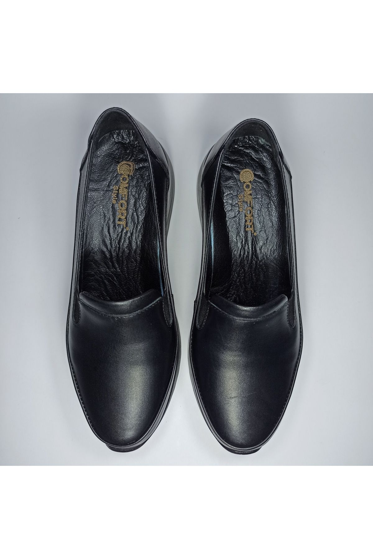 KLC-Genuine Leather Women's Shoes - Comfortable Casual Model, Black Color 6