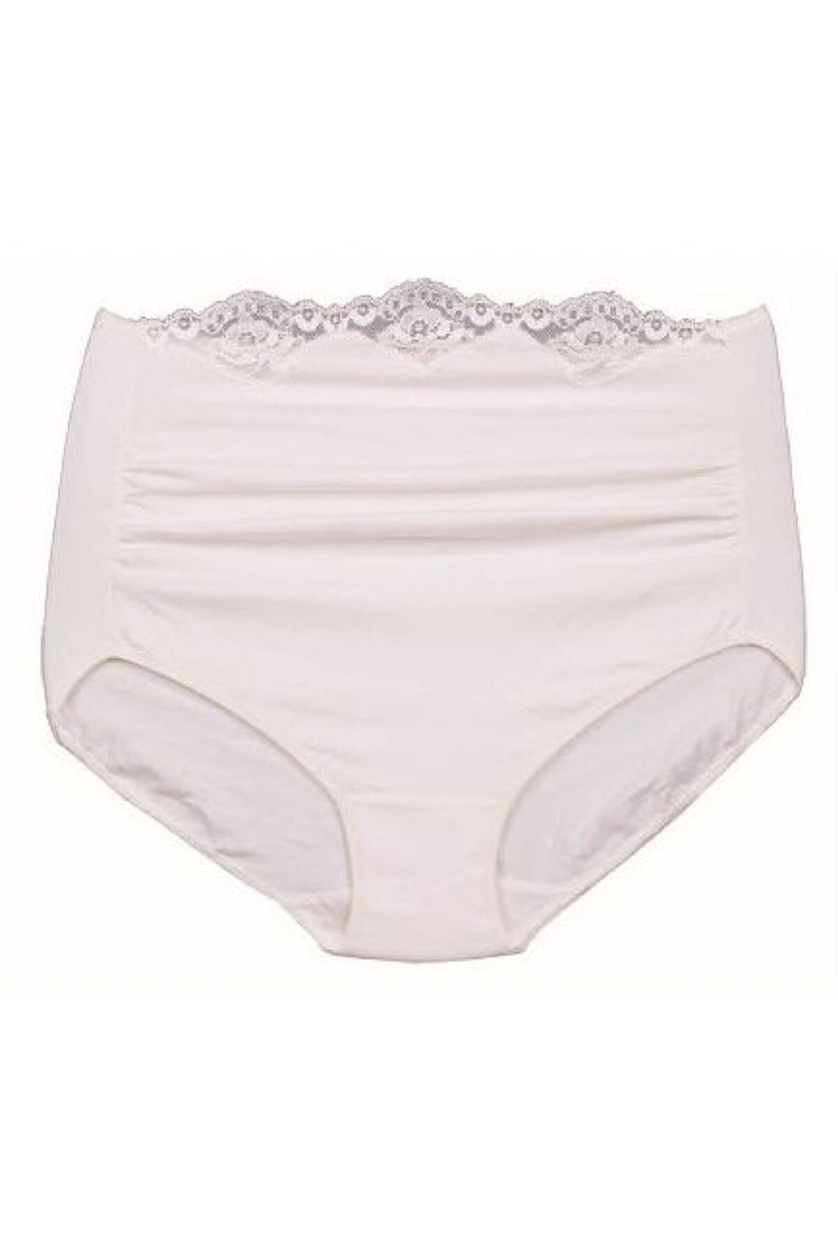 Magic Form-851 High Waist Maternity Panties with Lace Waist - Ecru 3