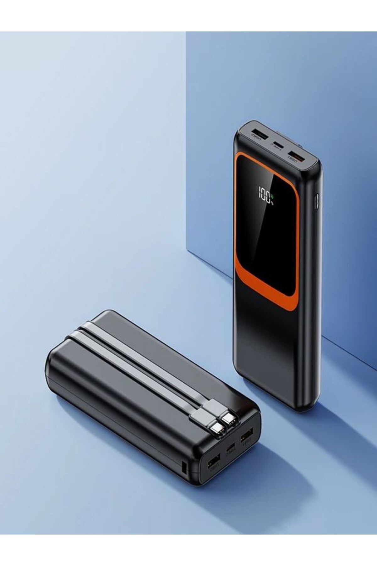 20.000 Mah Powerbank 22.5W Hızlı Şarj Taşınabilir Şarj Cihazı Çok Kablolu Dijital Göstergeli 7