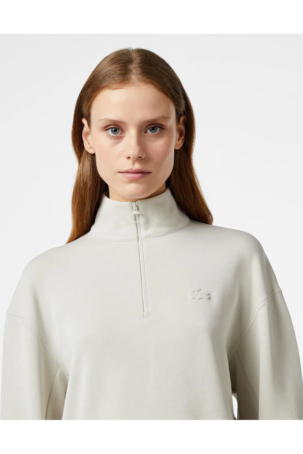 Lacoste Women s Cropped Half Zip Sweatshirt Kad n Giyim
