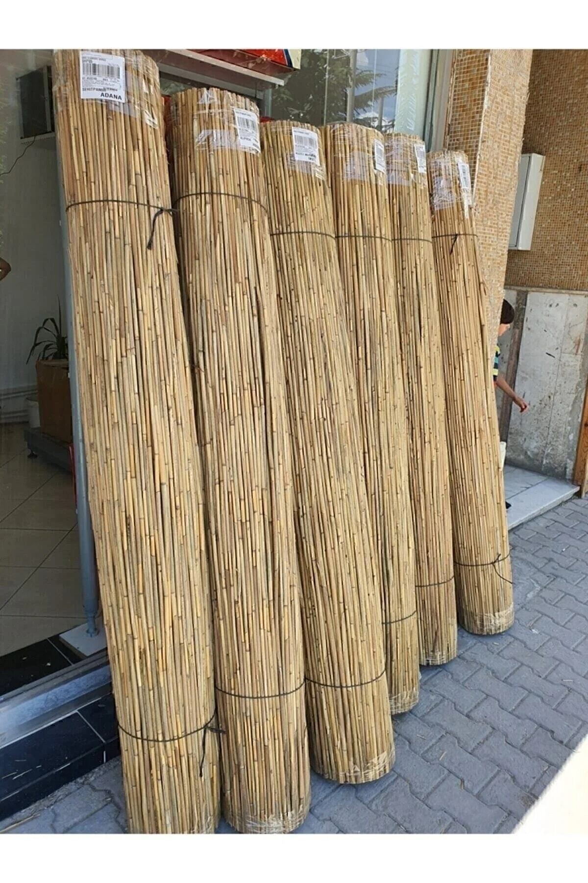 Kamış Çit Kamış Hasır Kamış Bambu 1*5 Metre Gölgelik Doğal Kamış Hasır Çit- Gölgelik- Rüzgar Perdesi 8