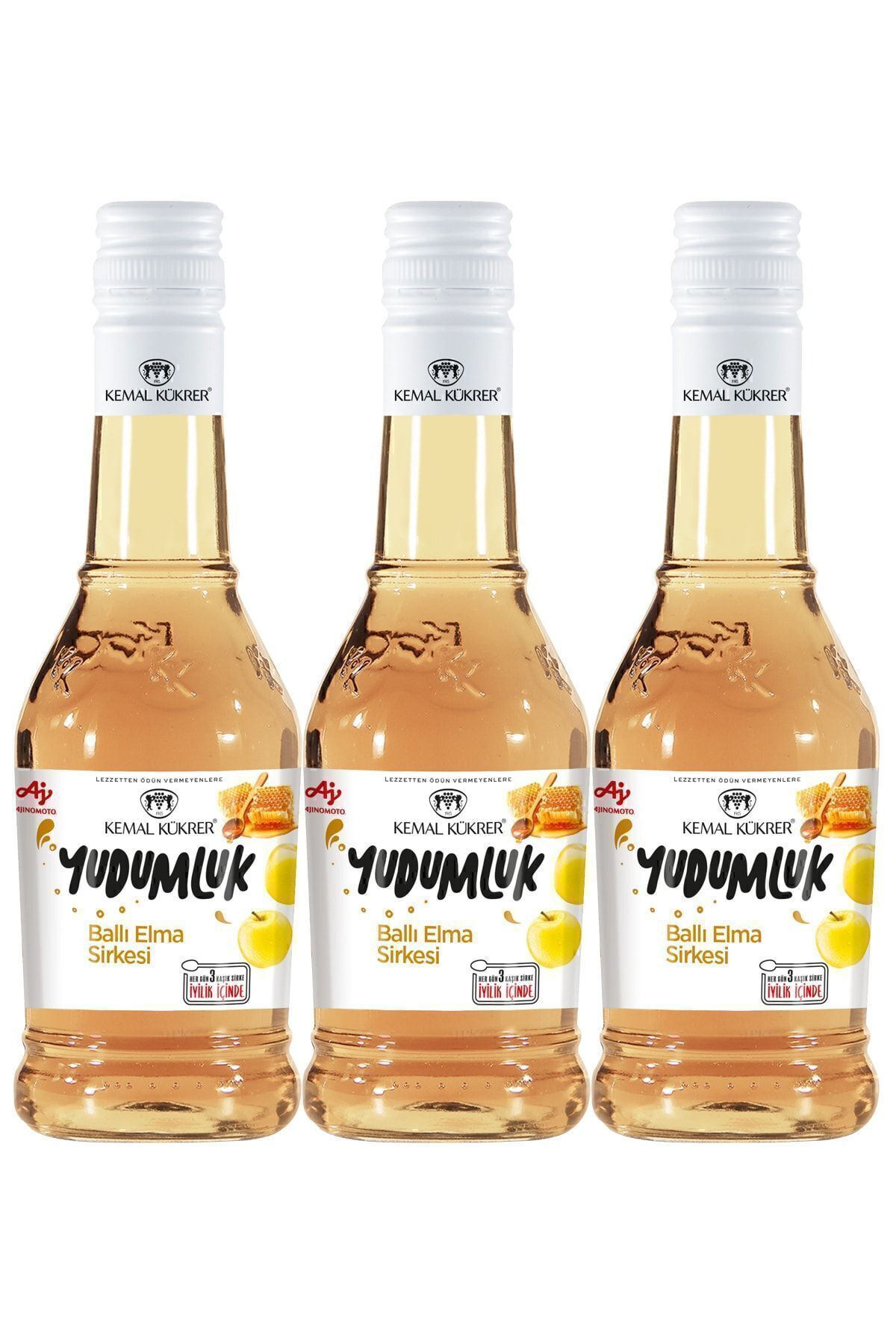 3 Adet Yudumluk Ballı Elma Sirkesi 500 Ml