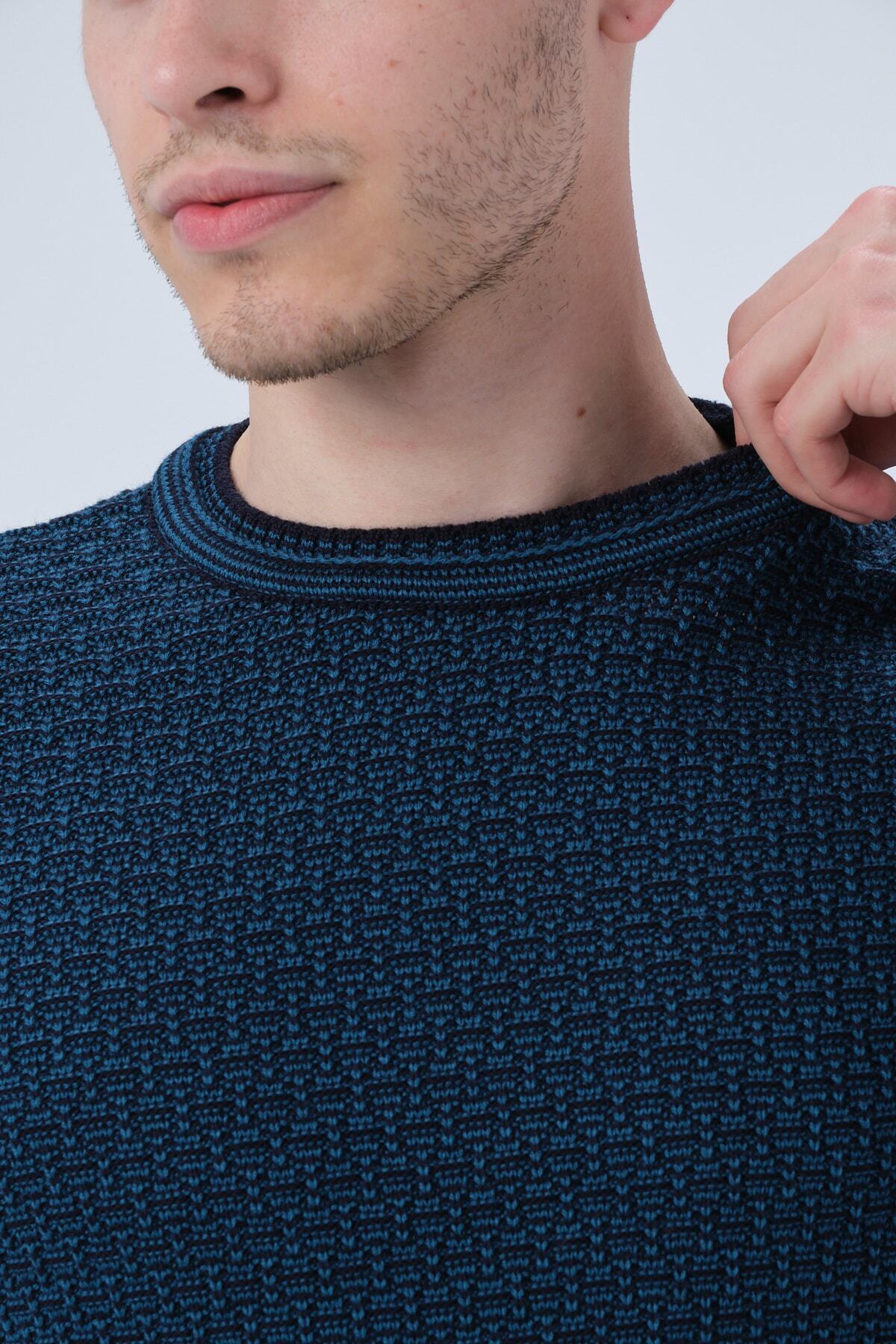 بافت و پلیور مردانه آبی 1000LAKE | 703022 اورجینال - تصویر 6