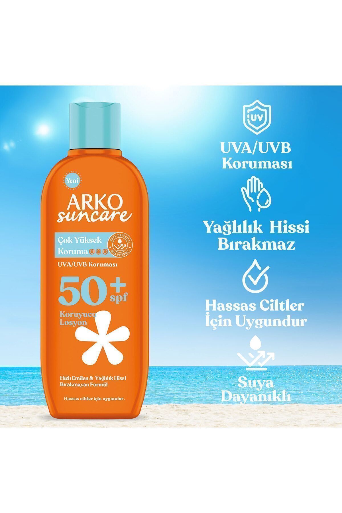 لوسیون ضد آفتاب بدن Suncare Spf50 Very High Protection Body 200 ml Arko
