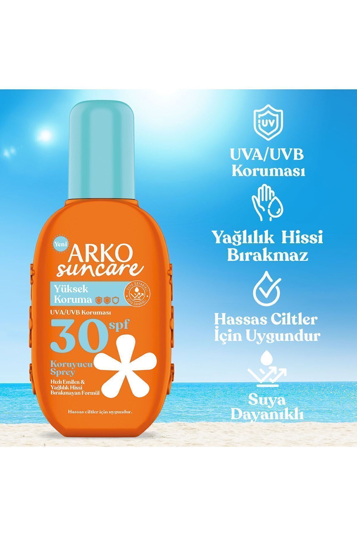 اسپری ضد آفتاب بدن Suncare Spf30 High Protection Body 200 ml Arko