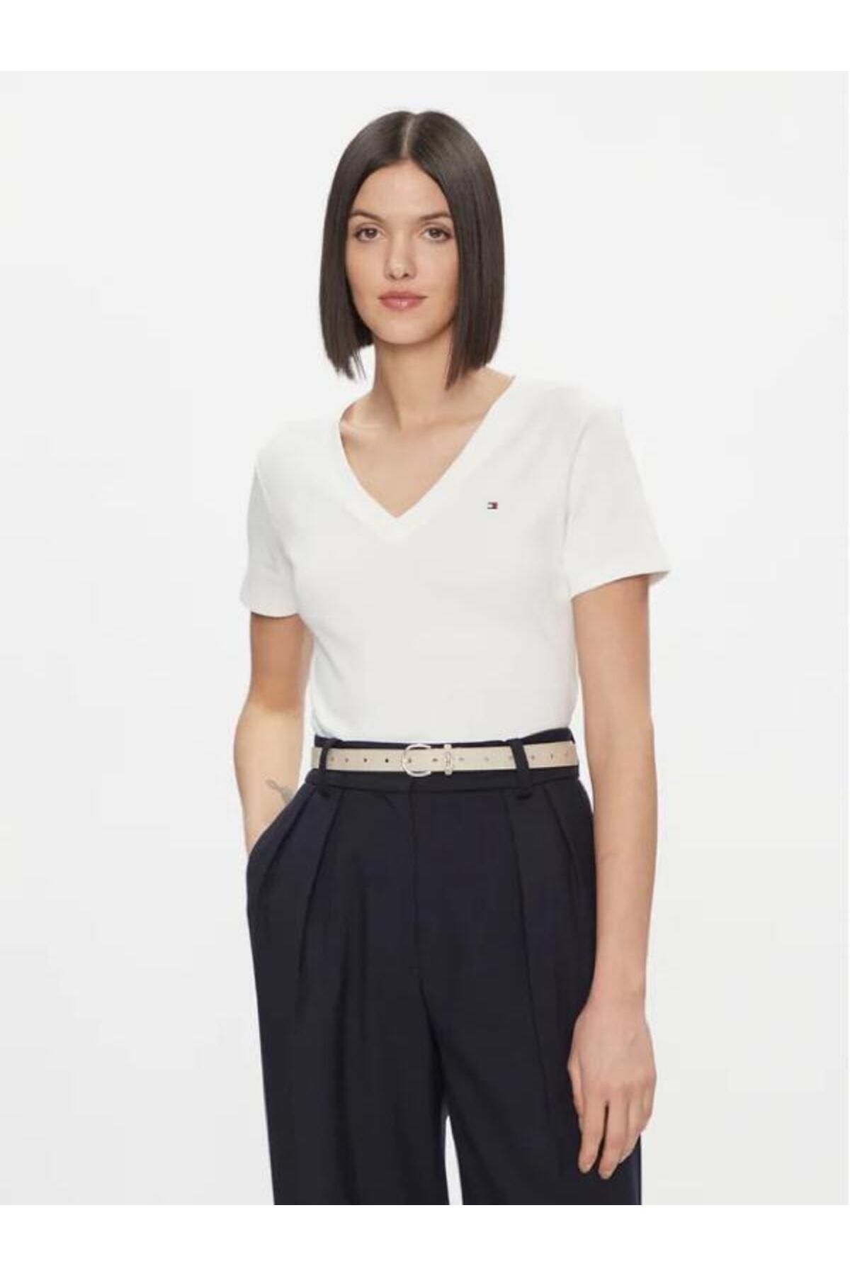 T shirt col v tommy hilfiger femme top