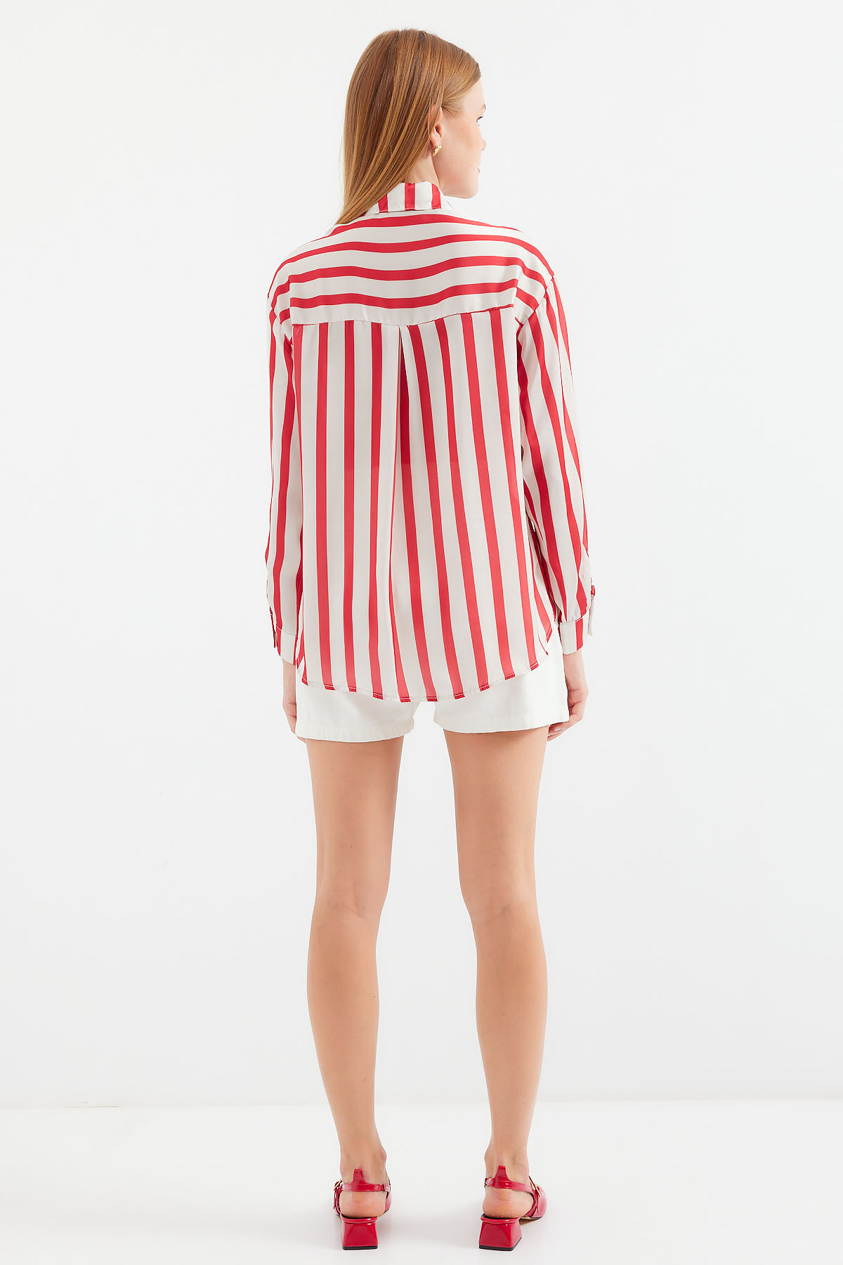 Bigdart-3964 Model Light Satin Shirt - Red 5